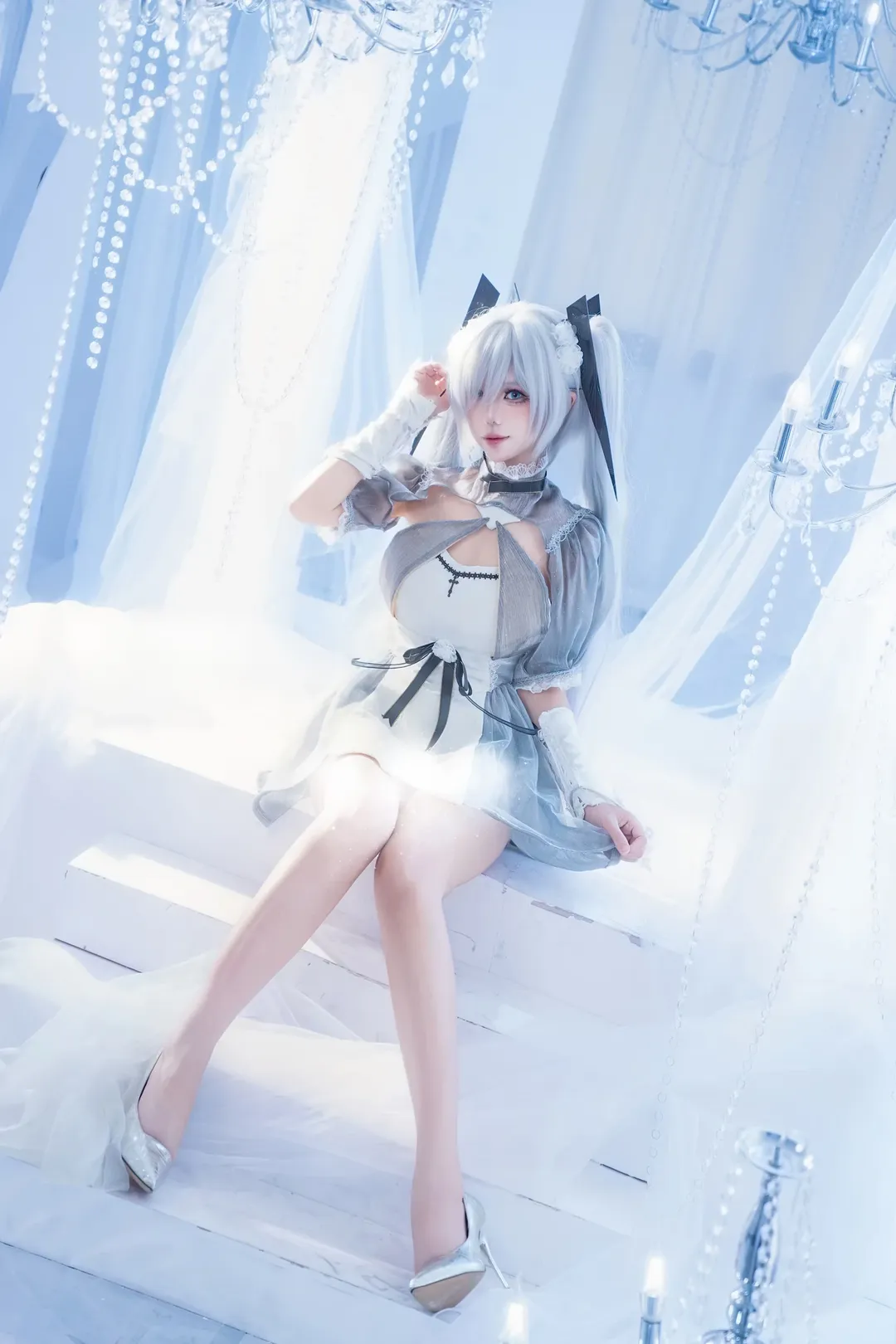 二次元摄影, 灰姑娘cos, cosplay正片, Nikke胜利女神, 银发双马尾