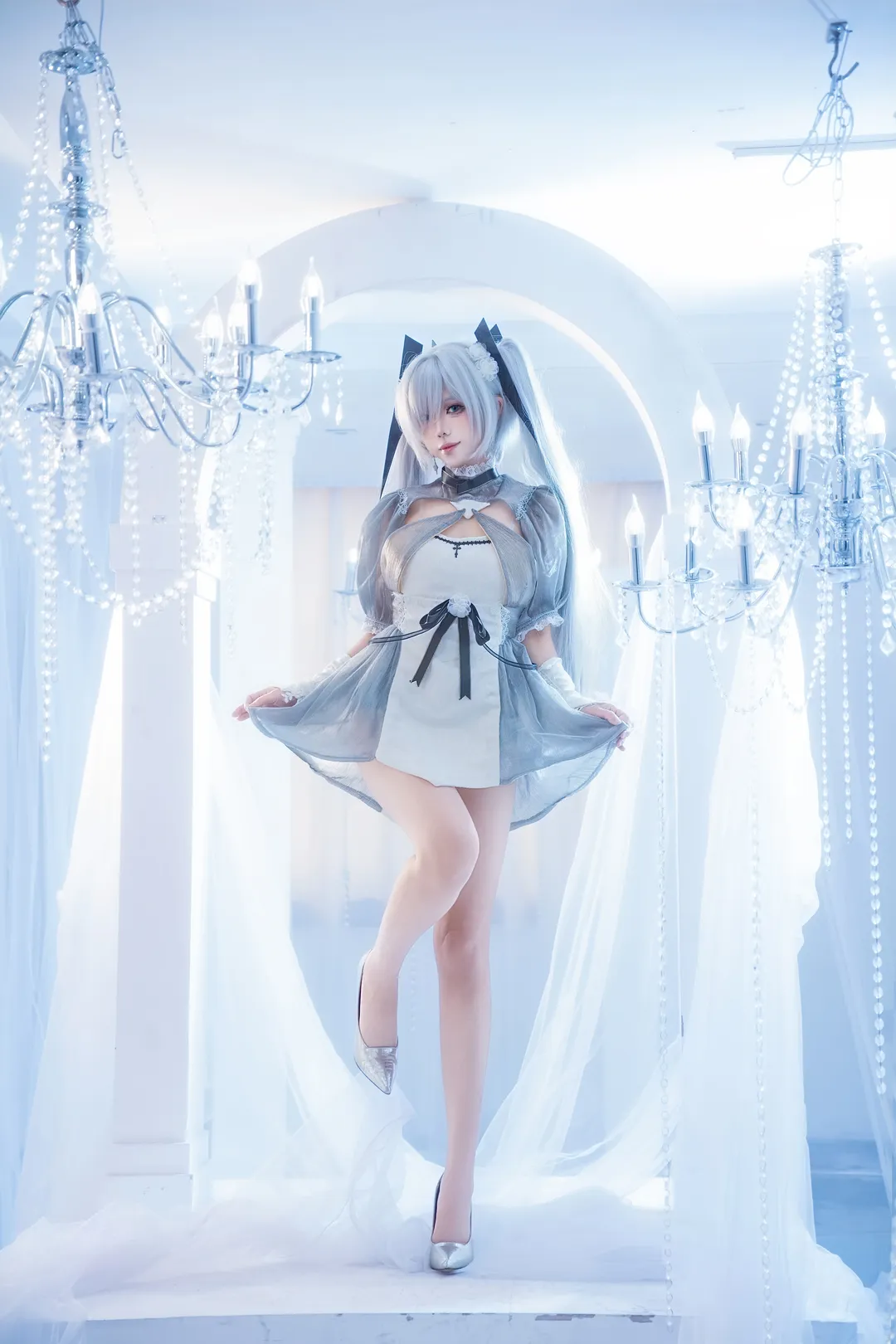 二次元撮影, シンデレラ コスプレ, コスプレ撮影, 勝利の女神：NIKKE, 銀髪ツインテール - 2枚目