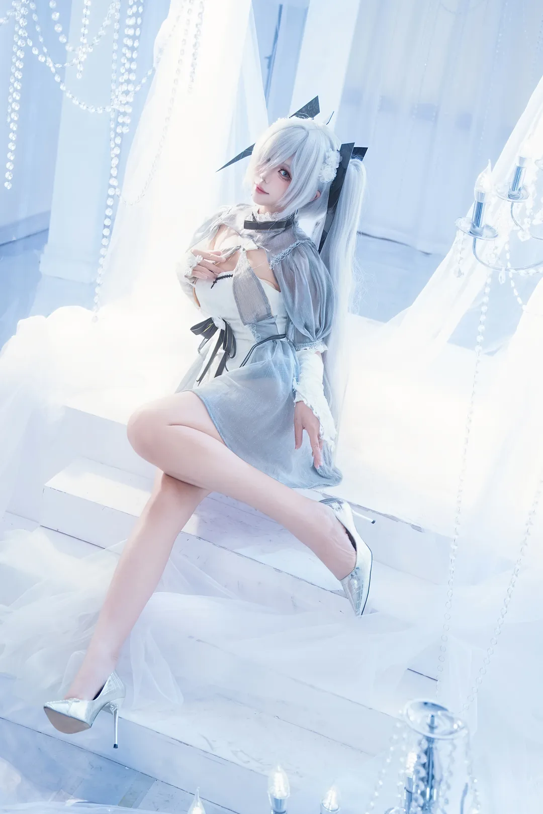 二次元撮影, シンデレラ コスプレ, コスプレ撮影, 勝利の女神：NIKKE, 銀髪ツインテール - 3枚目