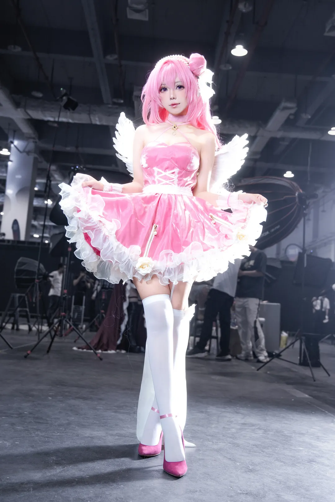 勝利の女神：NIKKE, ドロシーコスプレ, ピンク髪コスプレ, 白タイツ コスプレ, ハーフアニバーサリー - 5枚目