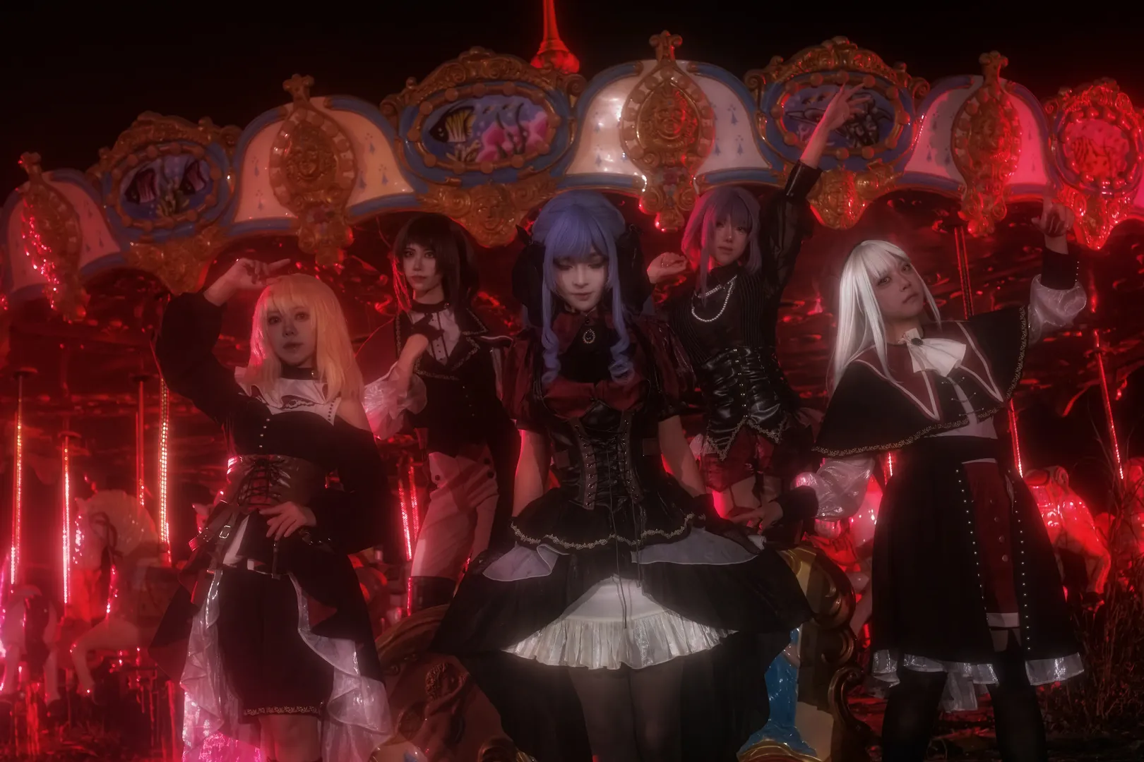 Ave Mujica, 三角初华cos, 哥特风cosplay, BanG Dream!, 夜间摄影 - 第3张