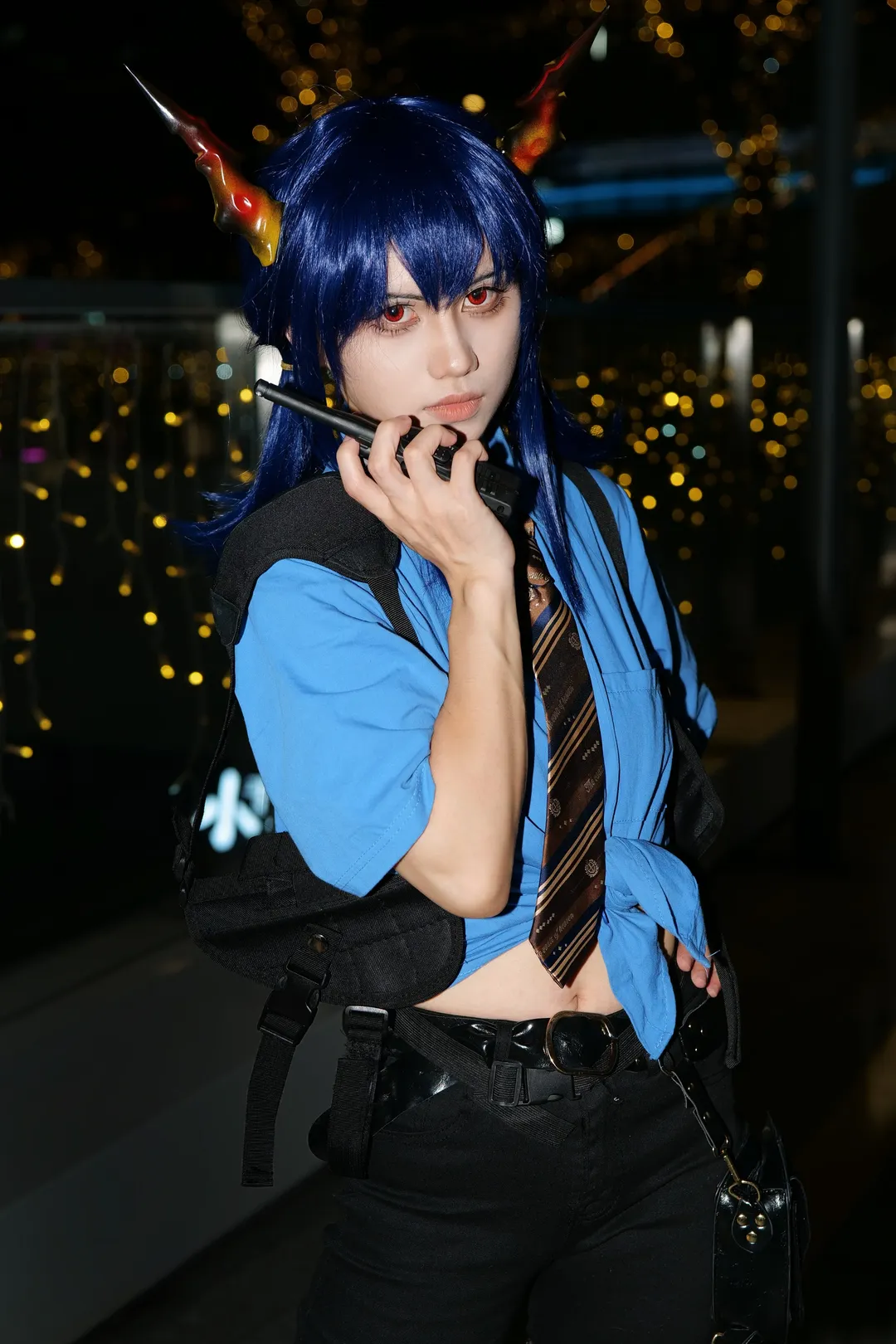 cosplay, 明日方舟, 陈晖洁cos, 战术风写真, 红瞳龙角 - 第1张