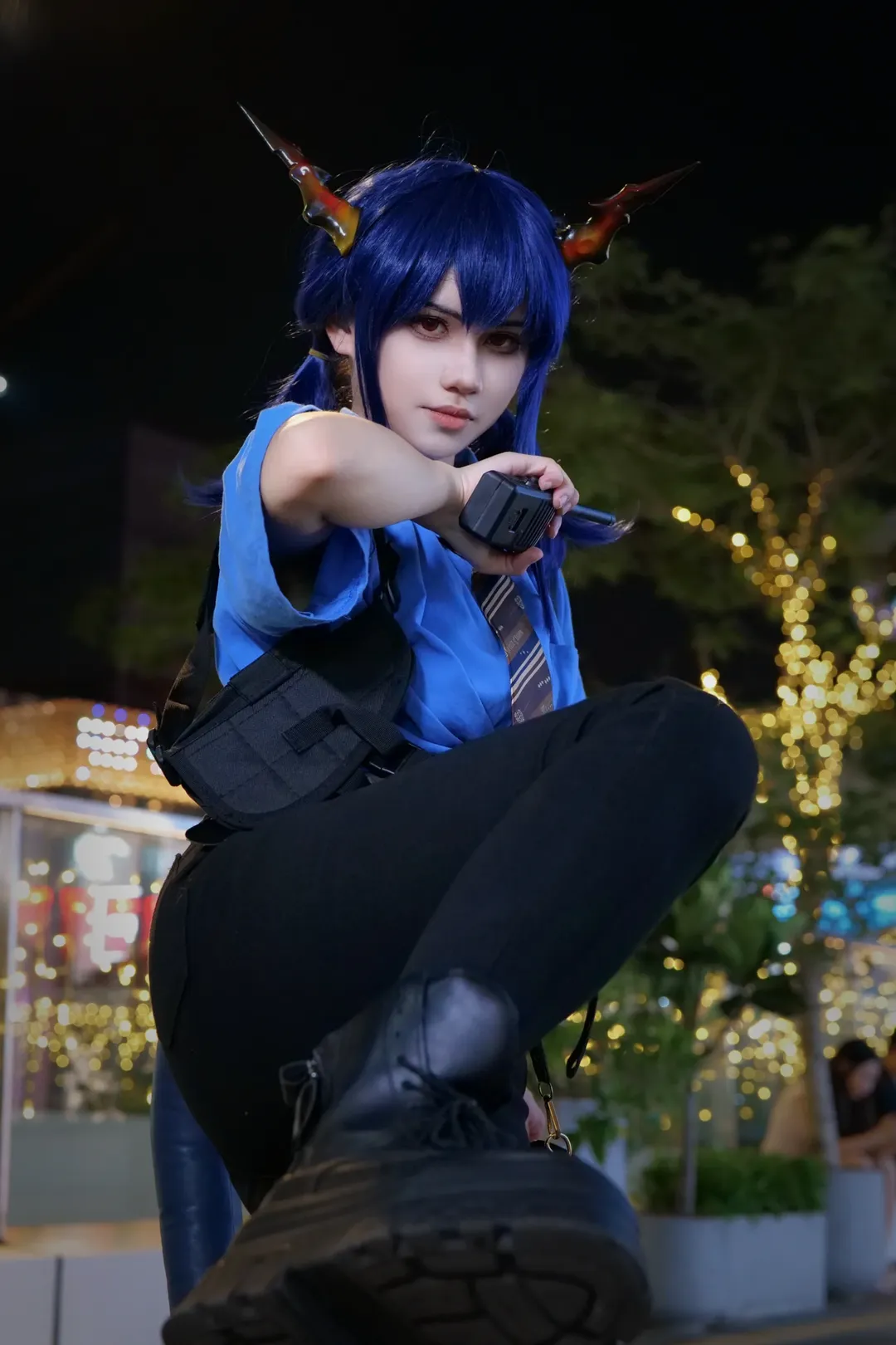 cosplay, 明日方舟, 陳暉潔cos, 戰術風寫真, 紅瞳龍角