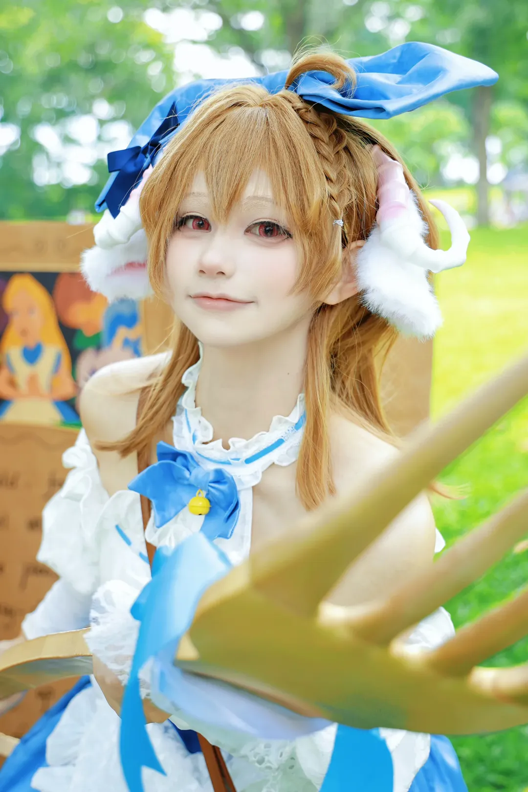 cosplay, 明日方舟, 蓝白洋装, 纯烬艾雅法拉cos, 艾雅法拉