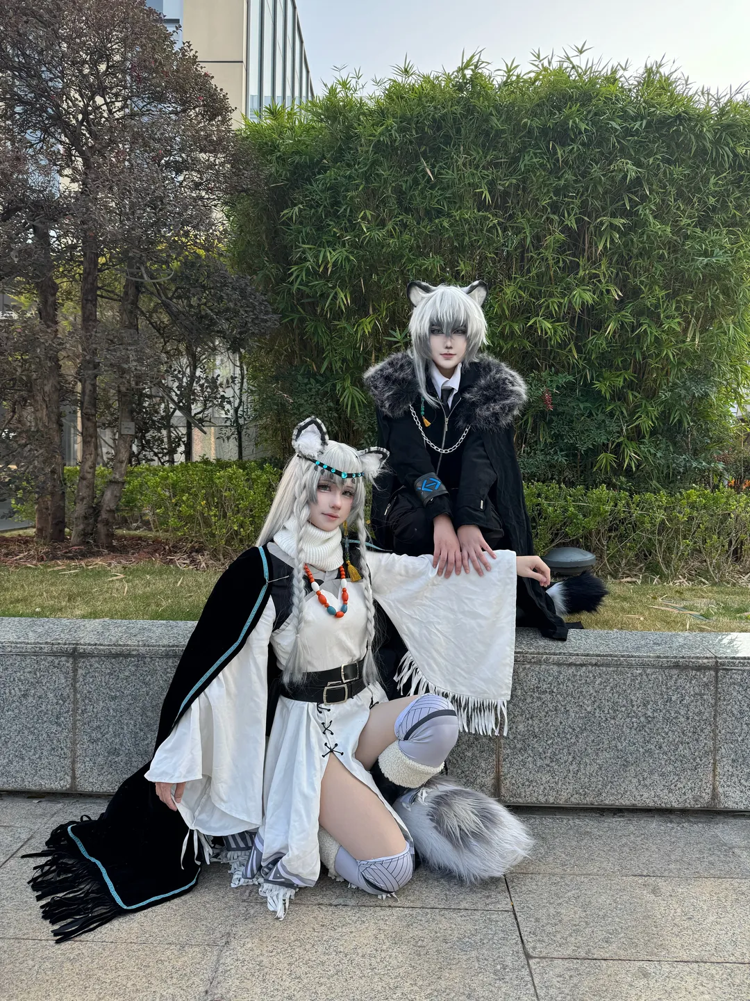 First Snow cosplay, Arknights, Animal ears, White tights cosplay, SilverAsh cosplay