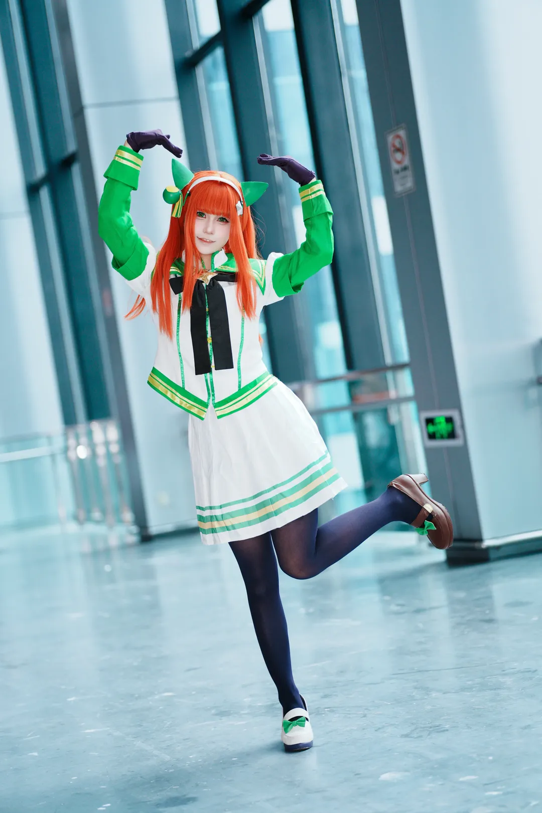 二次元, 黒ストッキング, コスプレ会場写真, ウマ娘 プリティーダービー, サイレンススズカ コスプレ - 9枚目