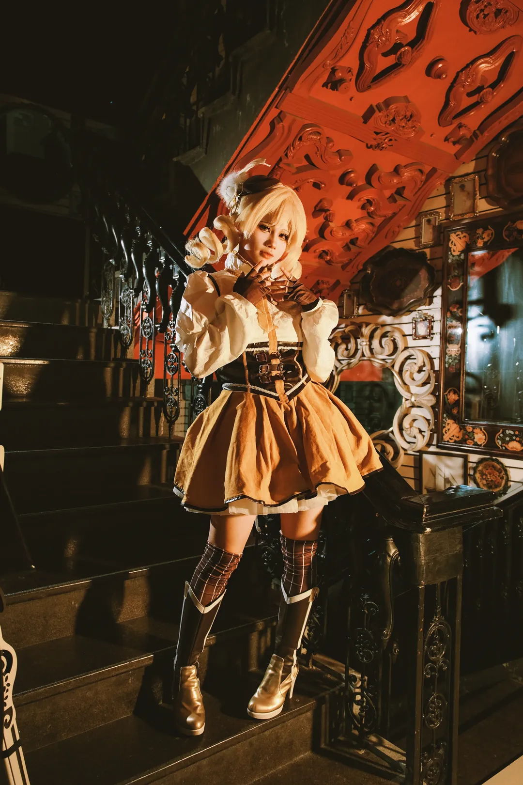 魔法少女小圆, cosplay摄影, 武器道具, 巴麻美cos, 复古楼梯