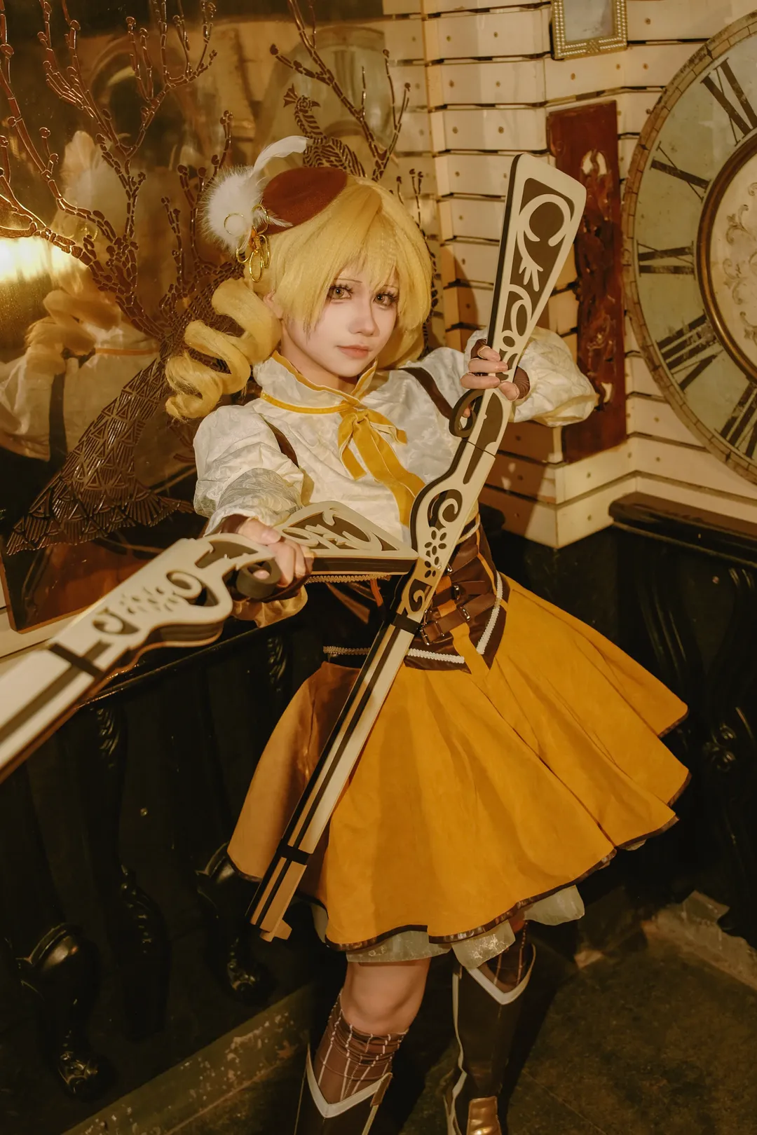 魔法少女小圆, cosplay摄影, 武器道具, 巴麻美cos, 复古楼梯 - 第5张
