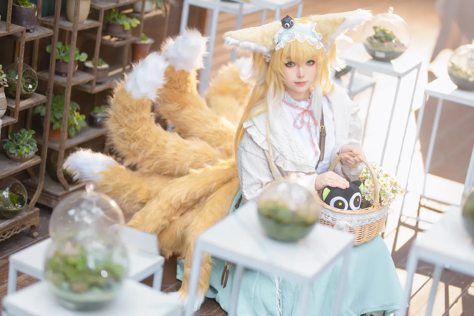 明日方舟, 铃兰cos, cosplay日常, 兽耳cos, 外景打光 - 第1张