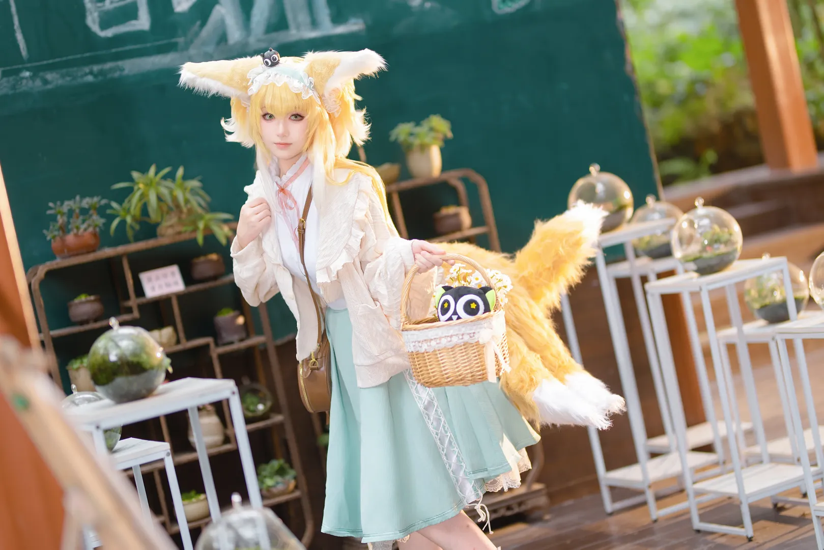 明日方舟, 铃兰cos, cosplay日常, 兽耳cos, 外景打光