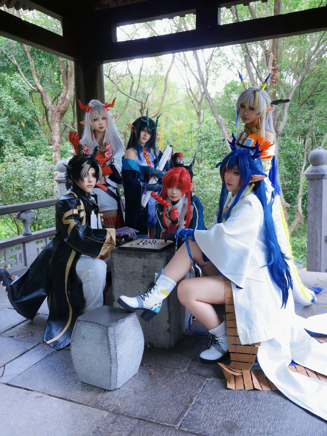 アークナイツ, コスプレ撮影, シーの家族 コスプレ, 庭園の外観, 中国風チームビルディング