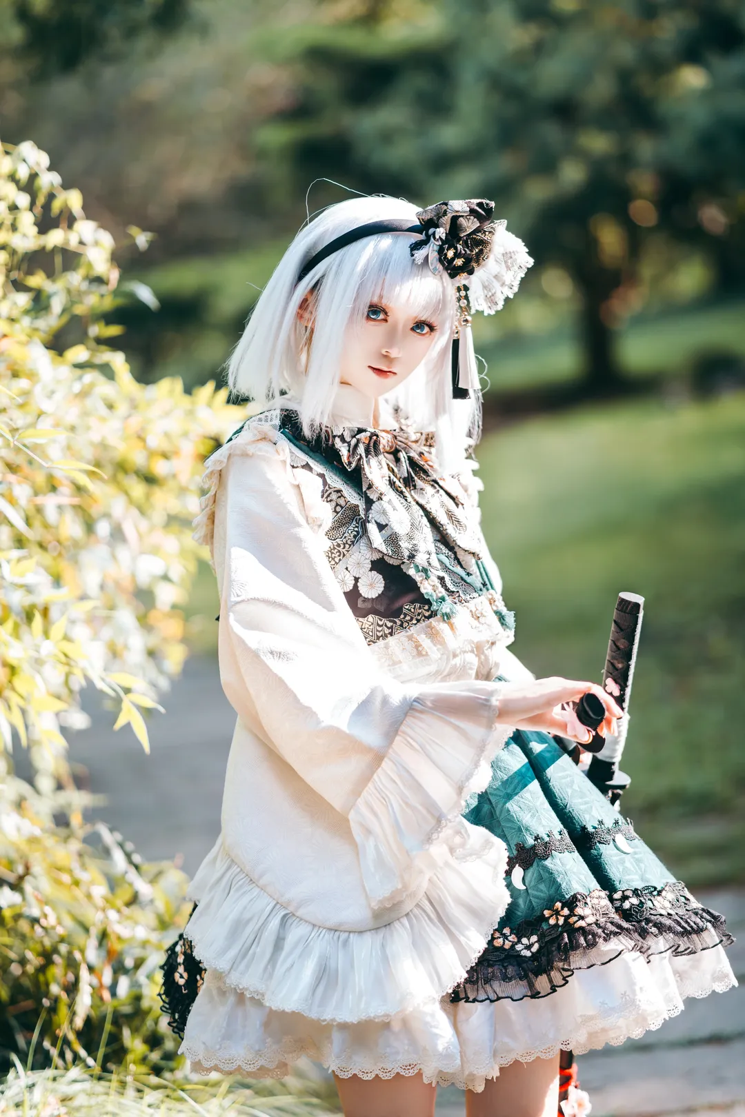 东方project, 魂魄妖梦cos, 白丝, 和风洛丽塔, 幽人の庭师 - 第1张