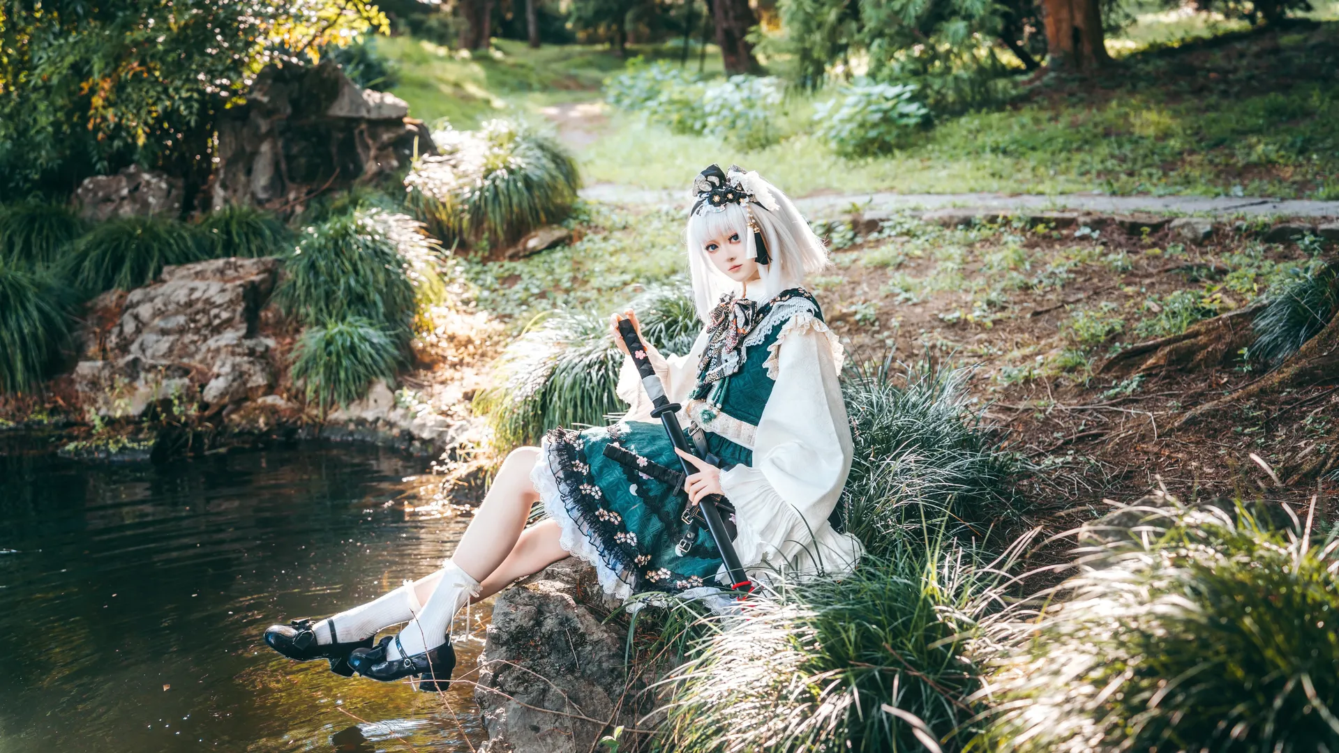 东方project, 魂魄妖梦cos, 白丝, 和风洛丽塔, 幽人の庭师 - 第3张