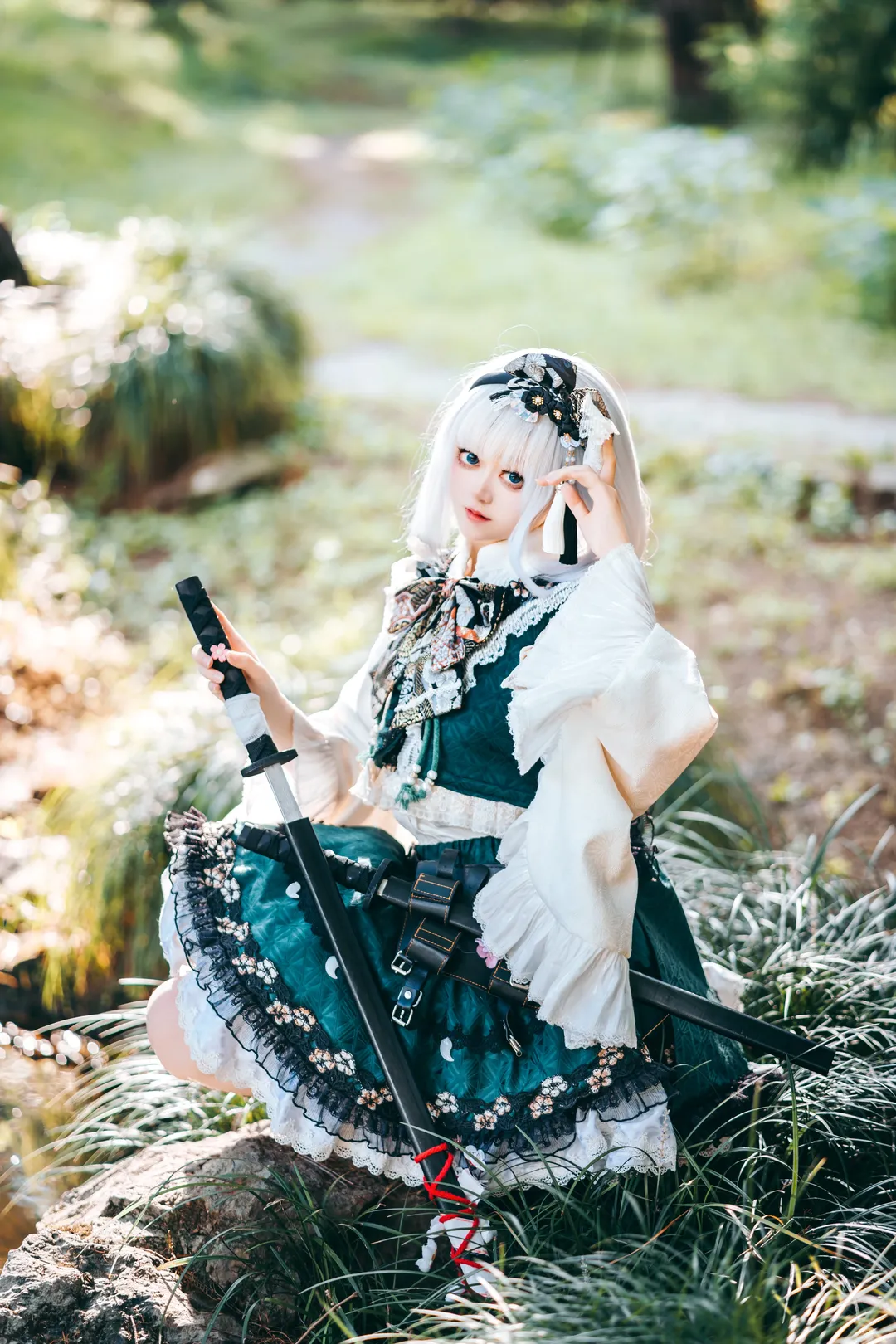 东方project, 魂魄妖梦cos, 白丝, 和风洛丽塔, 幽人の庭师 - 第4张