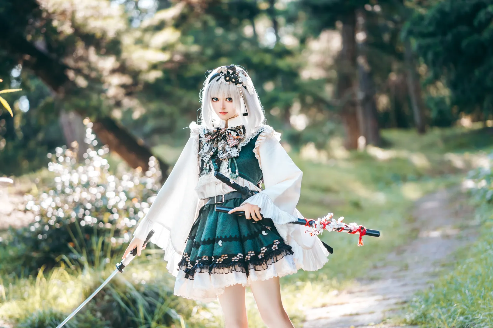 東方Project, 魂魄妖夢 コスプレ, 白ストッキング, 和ロリ, 幽人の庭師
