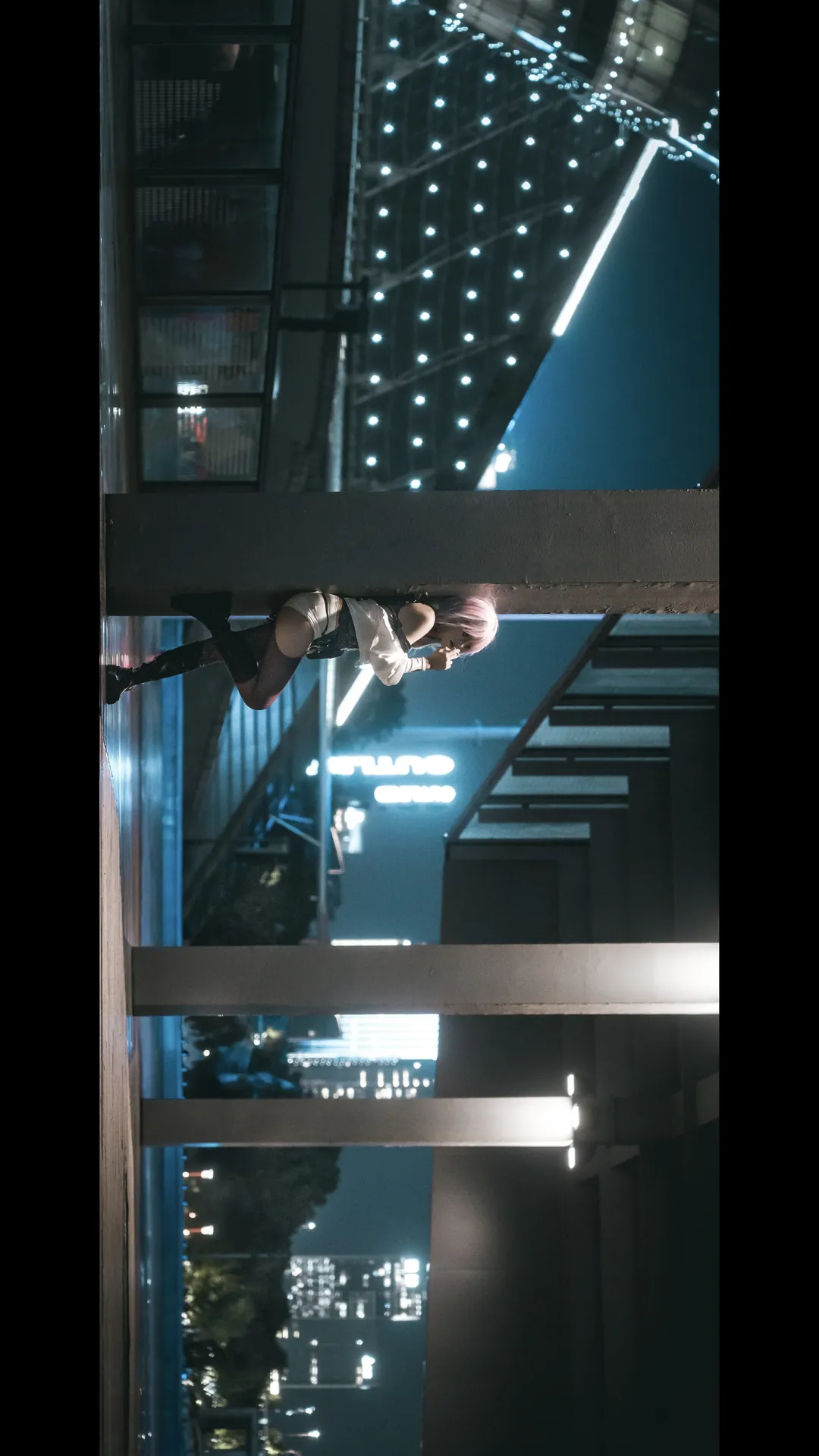 戶外人像, 露西cos, 黑絲cos, 賽博朋克邊緣行者, 賽博朋克夜景 - 第4張