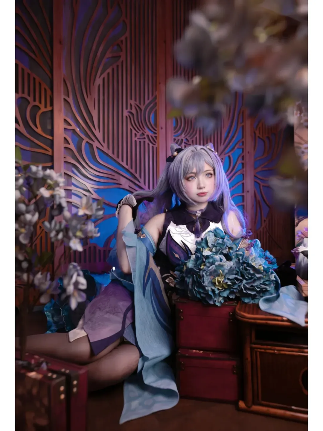 原神, cosplay, 刻晴cos, 实景棚拍, 丝袜穿搭