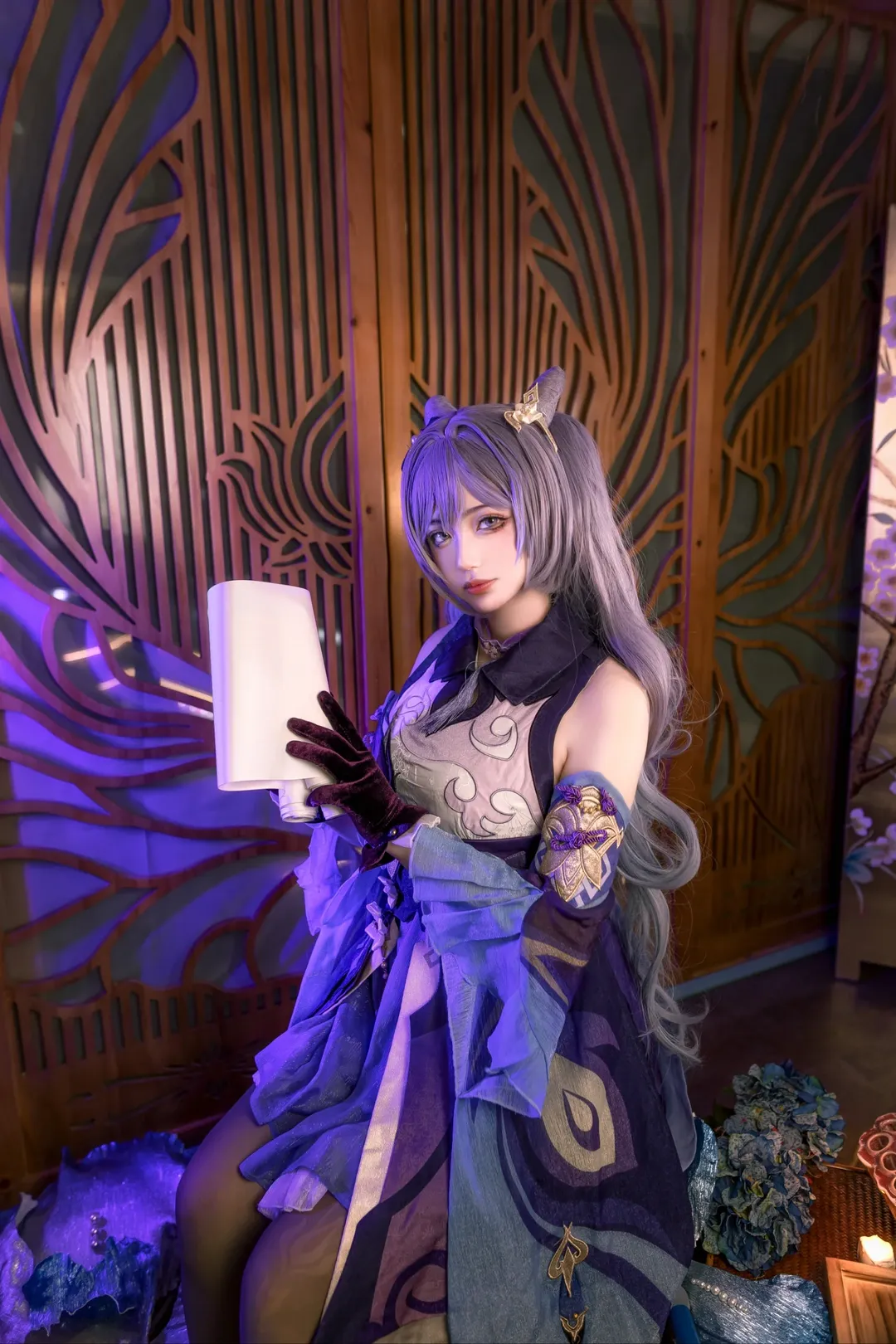 原神, cosplay, 刻晴cos, 国风摄影, 黑丝穿搭 - 第2张