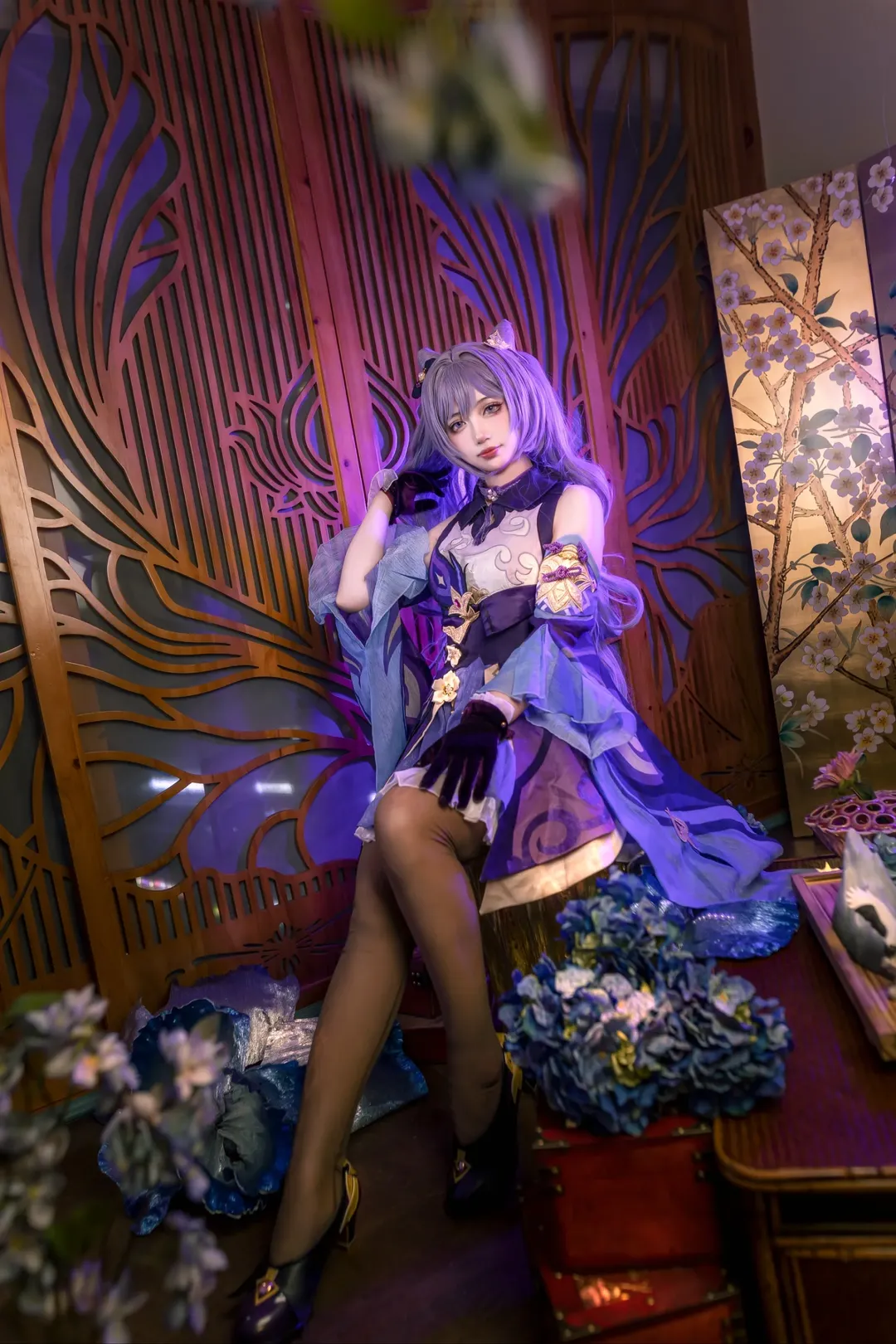 原神, cosplay, 刻晴cos, 国风摄影, 黑丝穿搭 - 第5张