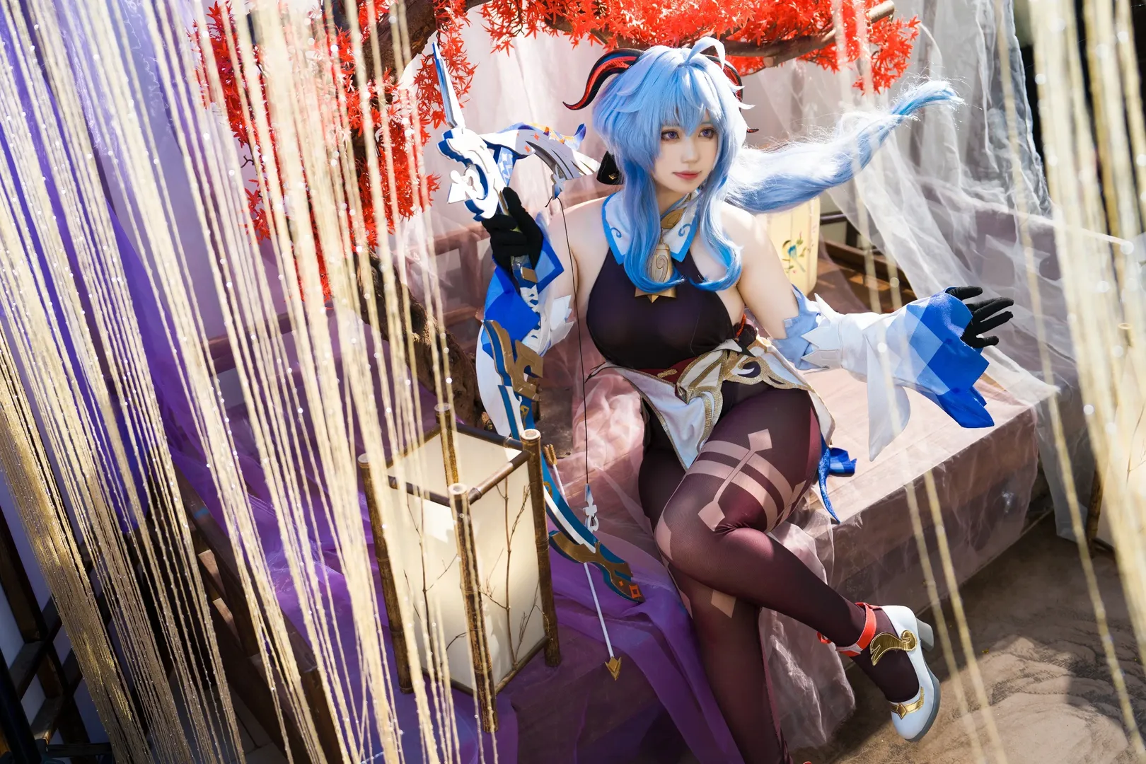 原神, 甘雨cos, 二次元摄影, 古风cosplay, 连裤袜 - 第2张