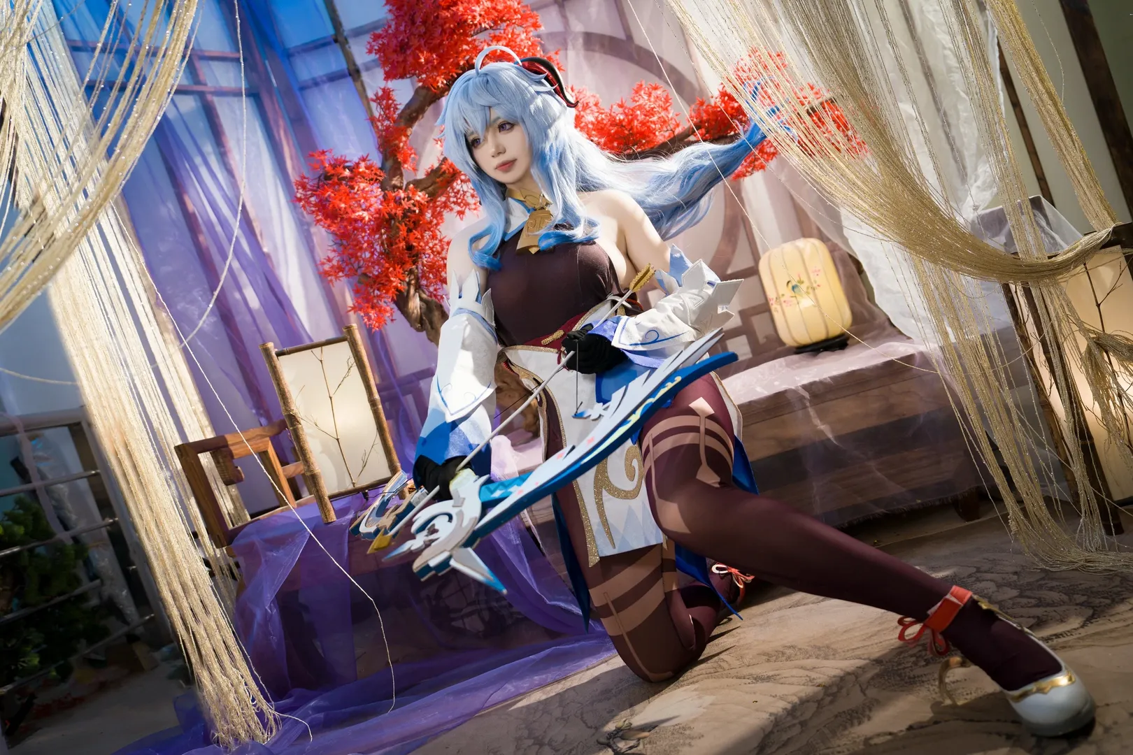 原神, 甘雨cos, 二次元摄影, 古风cosplay, 连裤袜 - 第5张