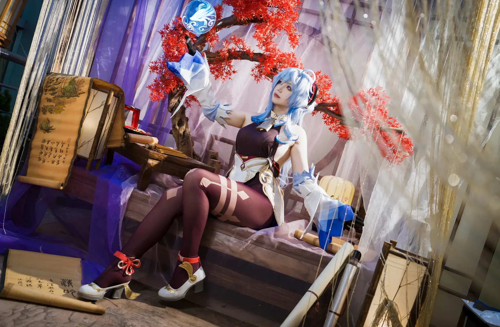 原神, 甘雨cos, 二次元攝影, 古風cosplay, 連褲襪