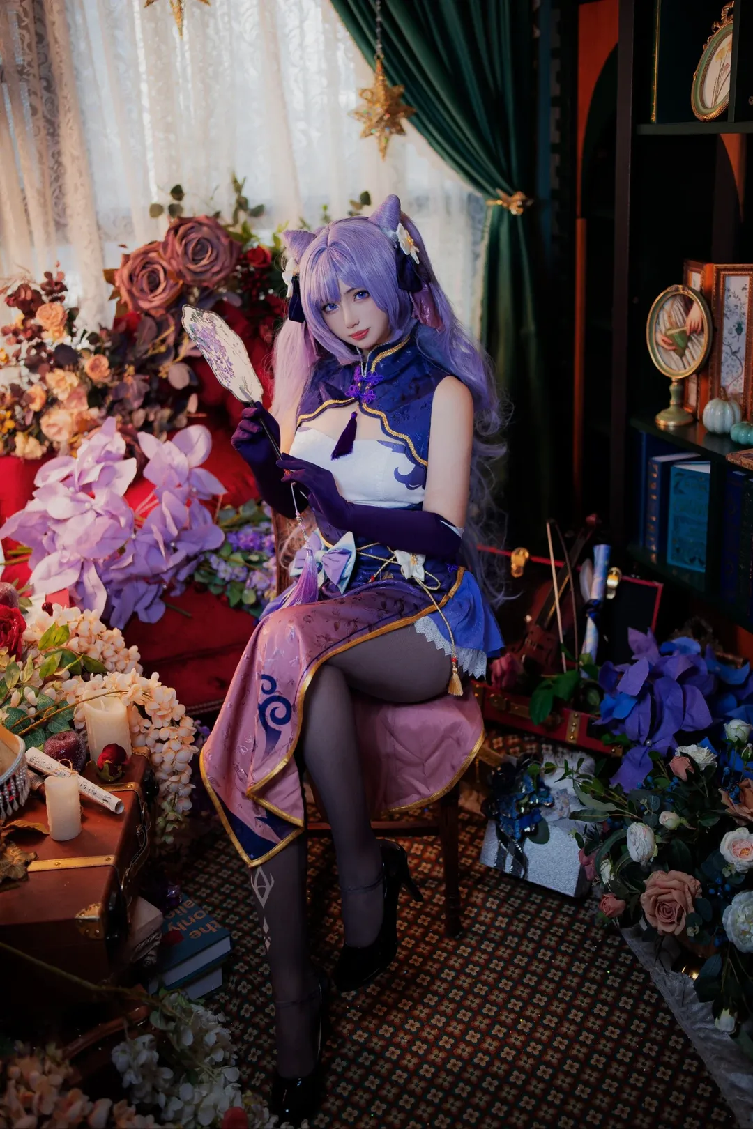 原神, 刻晴コスプレ, 黒タイツ コーデ, 原神コスプレ, スタジオポートレート - 1枚目