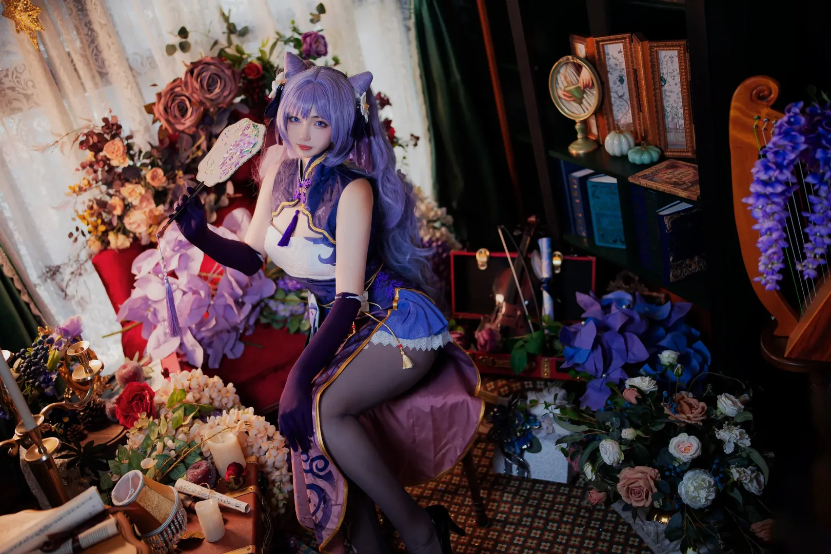 原神, 刻晴コスプレ, 黒タイツ コーデ, 原神コスプレ, スタジオポートレート - 4枚目