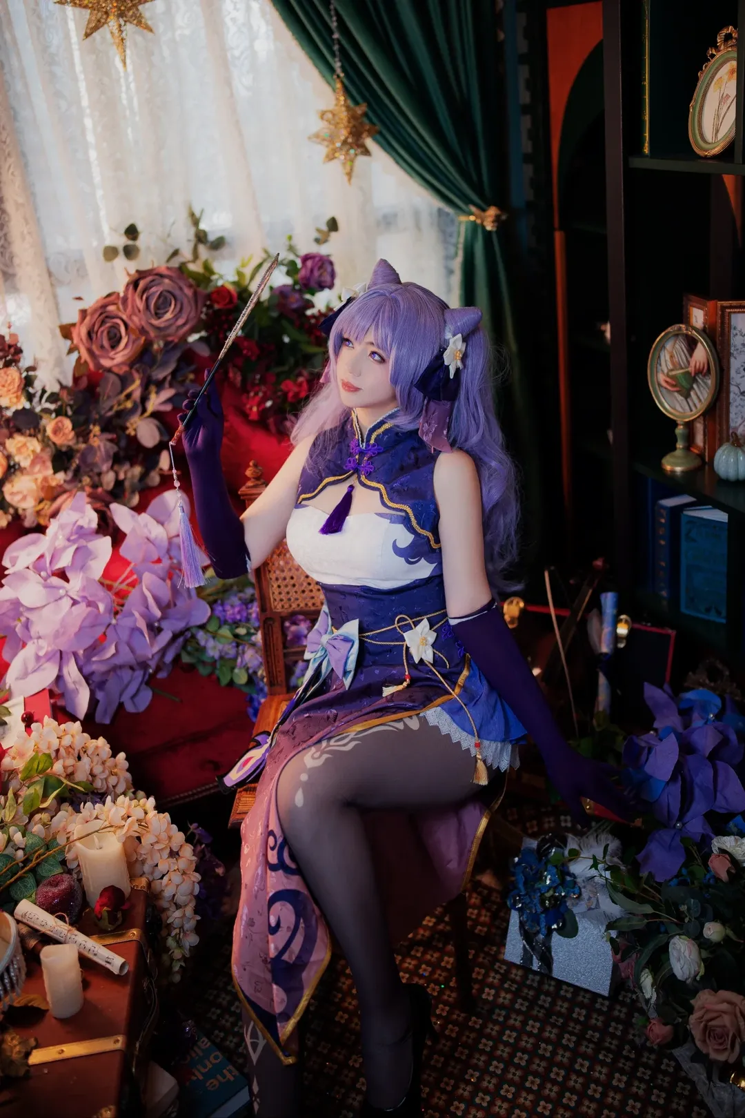 原神, 刻晴コスプレ, 黒タイツ コーデ, 原神コスプレ, スタジオポートレート - 8枚目