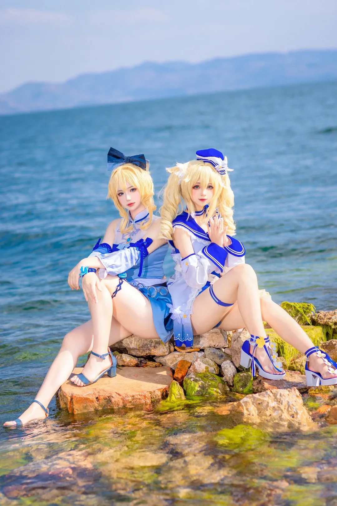 原神, 芭芭拉cos, 外景摄影, 夏日泳装, 琴cos