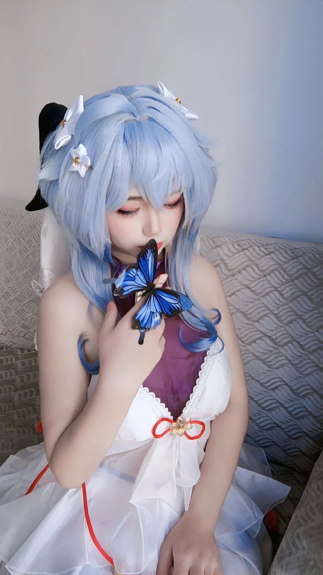 原神, 甘雨cos, 二次元少女, 蓝色系穿搭, cosplay日常 - 第1张