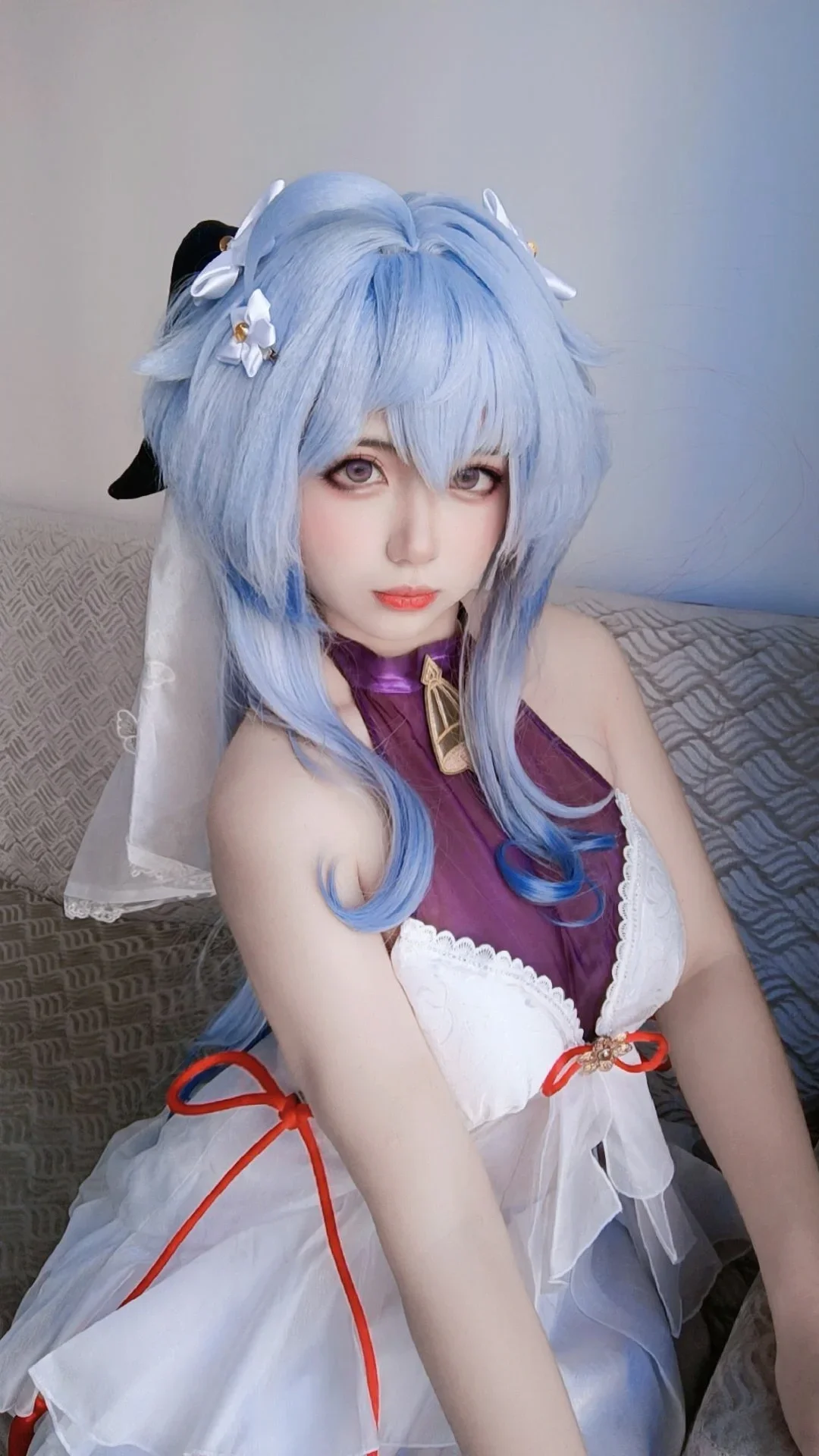 原神, 甘雨cos, 二次元少女, 蓝色系穿搭, cosplay日常 - 第3张