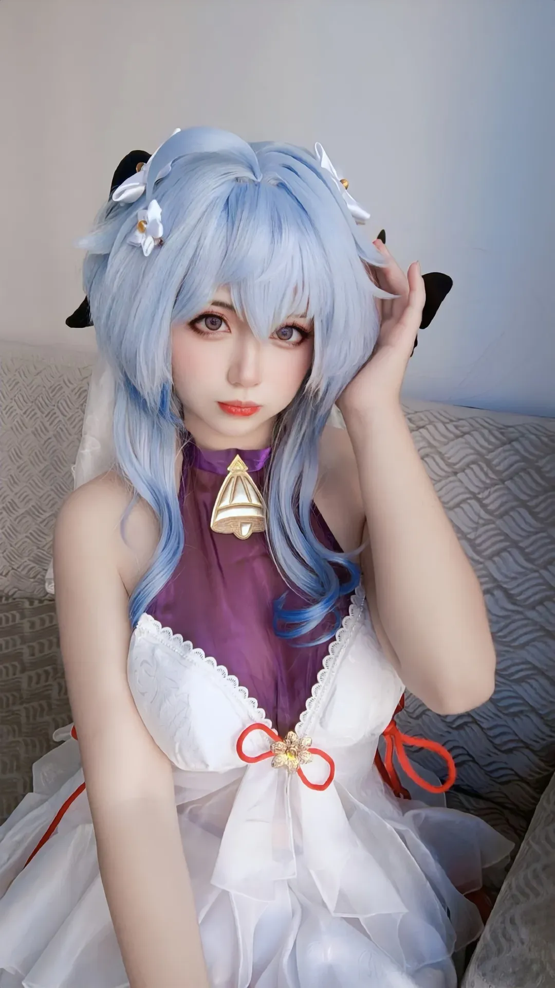 原神, 甘雨cos, 二次元少女, 蓝色系穿搭, cosplay日常 - 第5张