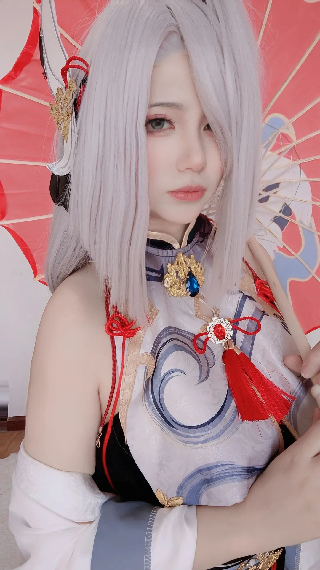 原神, 申鹤cos, 国风cosplay, 油纸伞道具, 小姨cos - 第1张