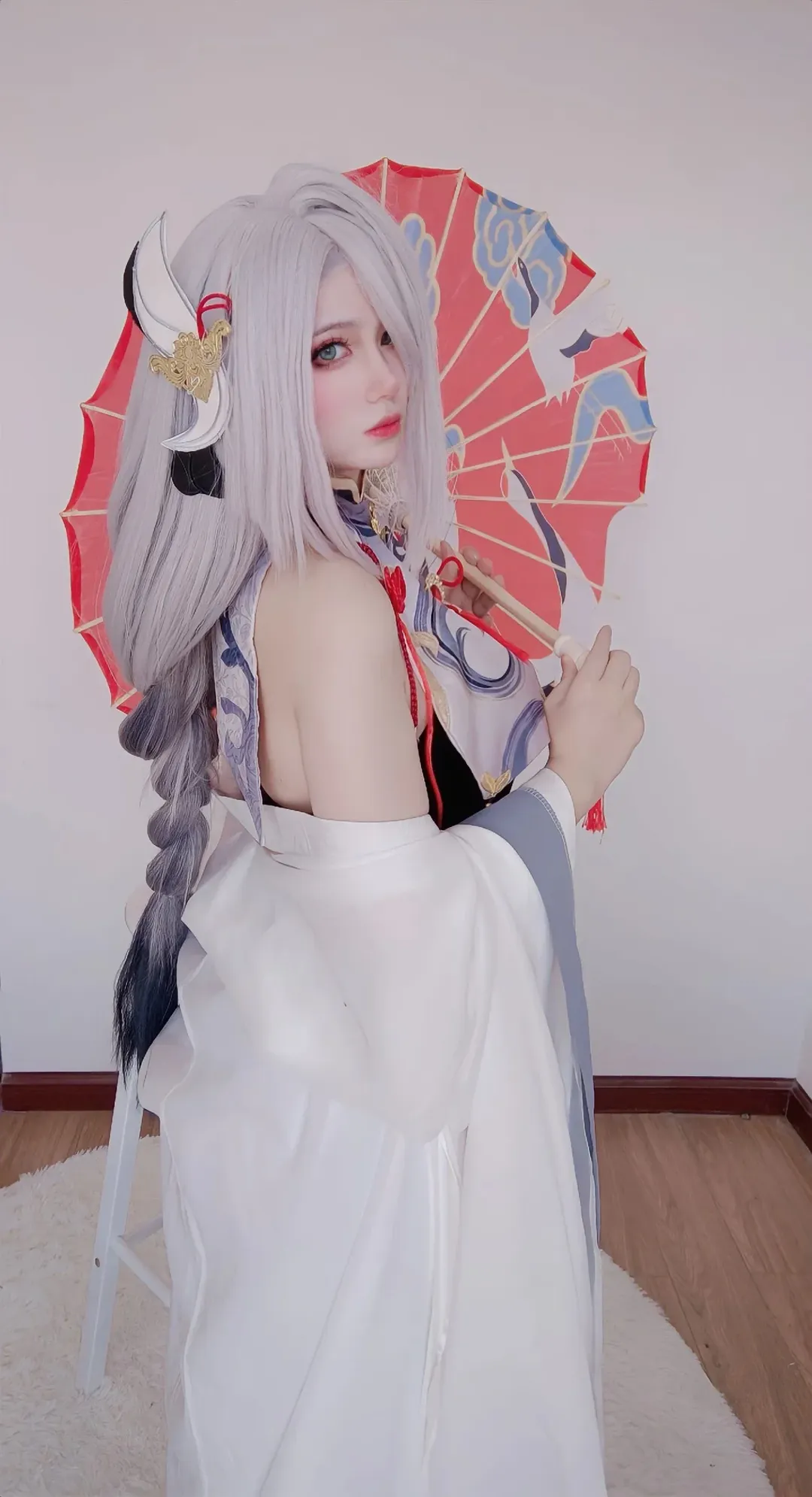 原神, 申鹤cos, 国风cosplay, 油纸伞道具, 小姨cos