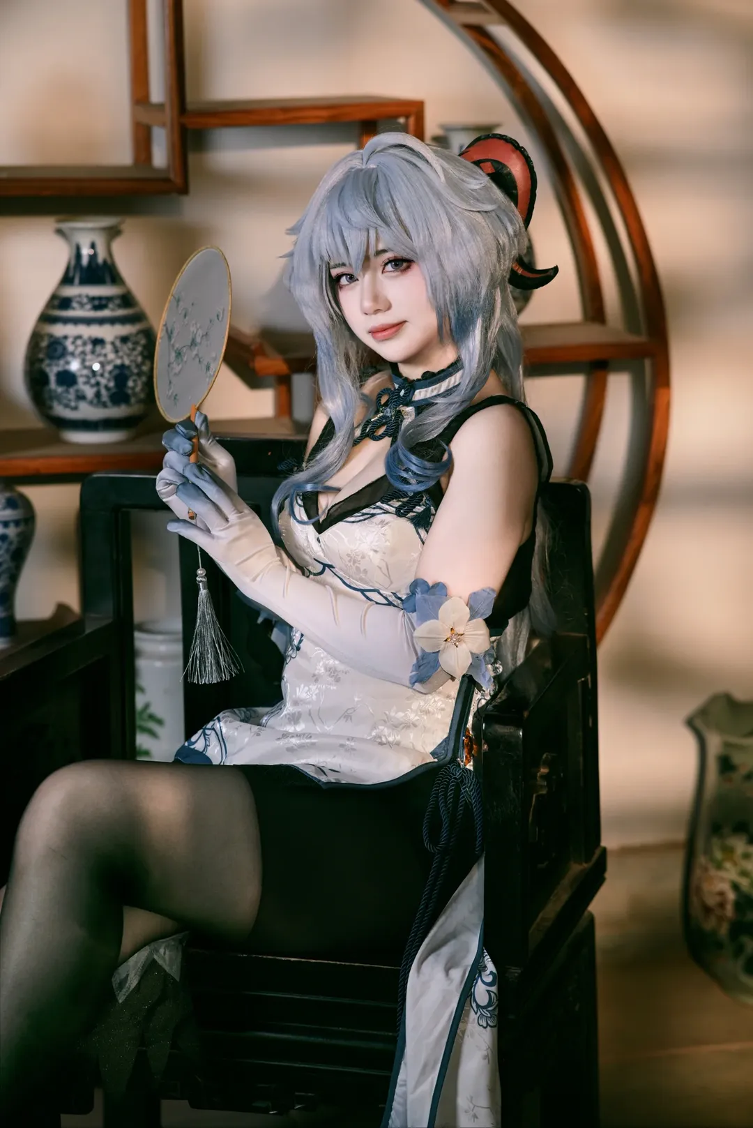 原神, 甘雨cos, 国风摄影, cosplay穿搭, 丝袜cos - 第1张