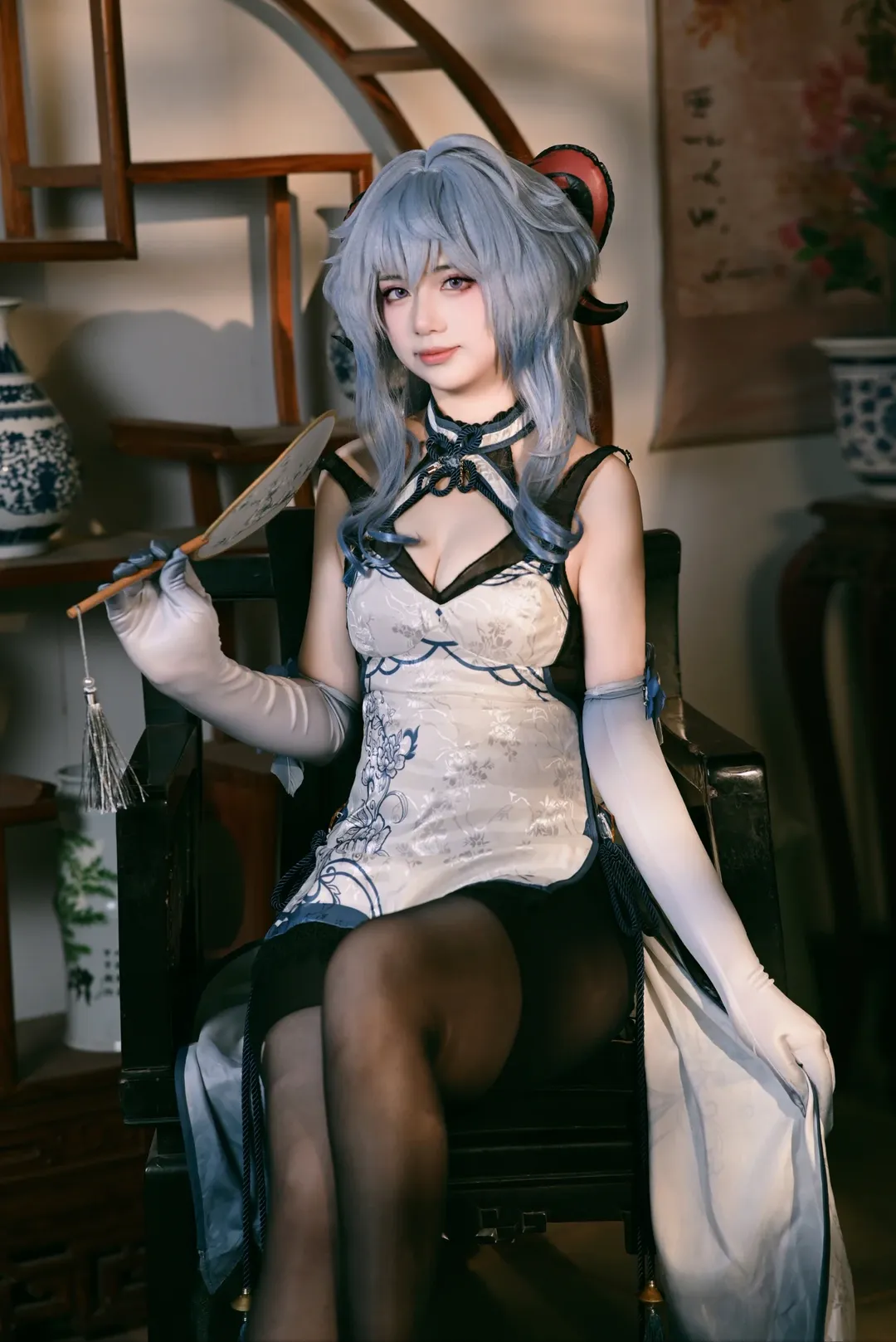 原神, 甘雨cos, 國風攝影, cosplay穿搭, 絲襪cos