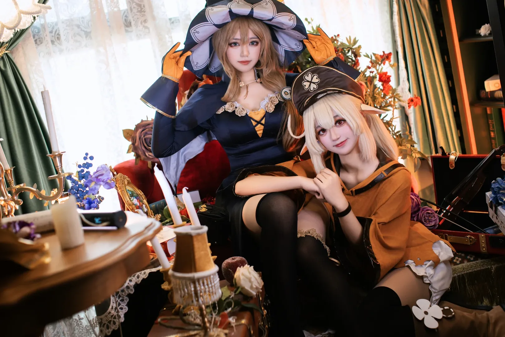 原神, クレー コスプレ, リサ コスプレ, 黒タイツ コーデ, ハロウィンコスプレ - 3枚目
