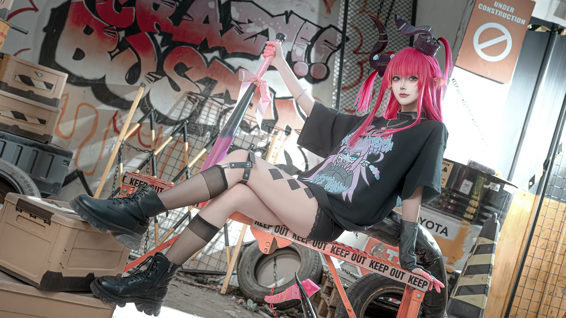 Fate/Grand Order, 黒タイツ コーデ, 工業風コスプレ, 竜娘コスプレ, エリザベス コスプレ