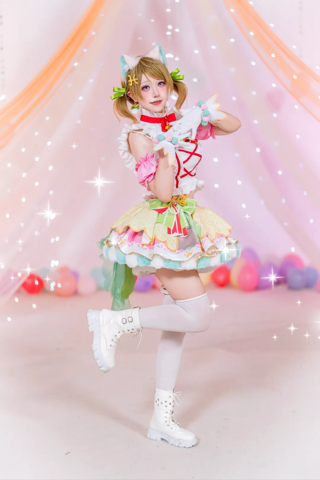 二次元摄影, 过膝袜穿搭, LoveLive!, 小泉花阳cos, 偶像风cosplay - 第2张