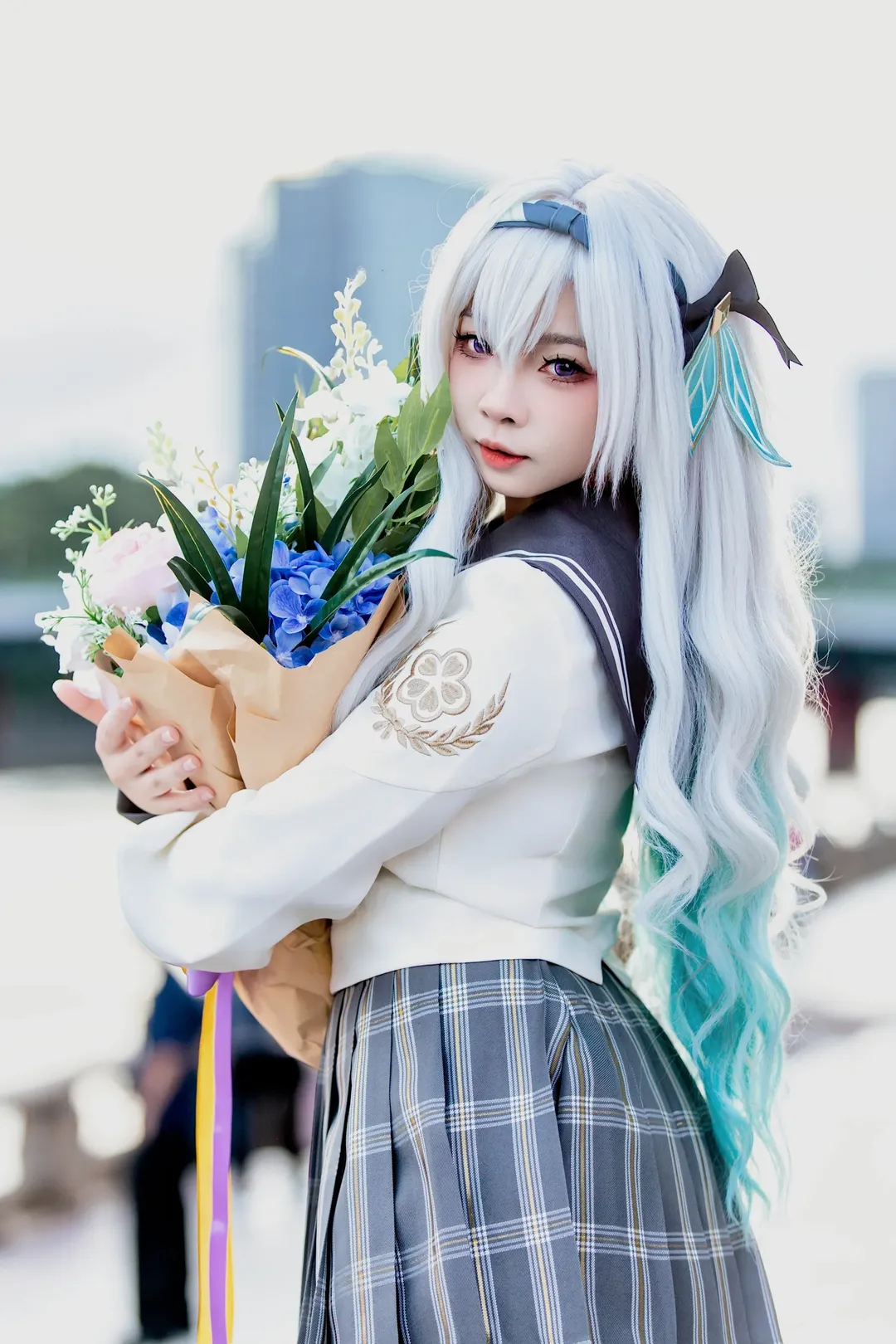 崩坏星穹铁道, 流萤cos, Cosplay摄影, CICF漫展, 白色过膝长袜 - 第1张