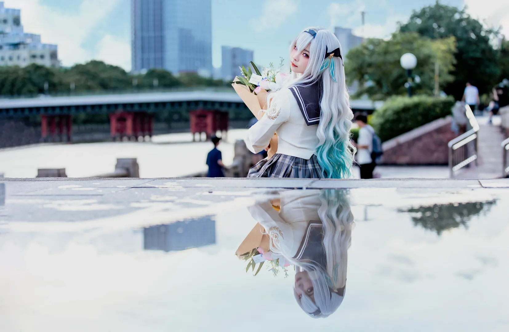 崩坏星穹铁道, 流萤cos, Cosplay摄影, CICF漫展, 白色过膝长袜 - 第6张