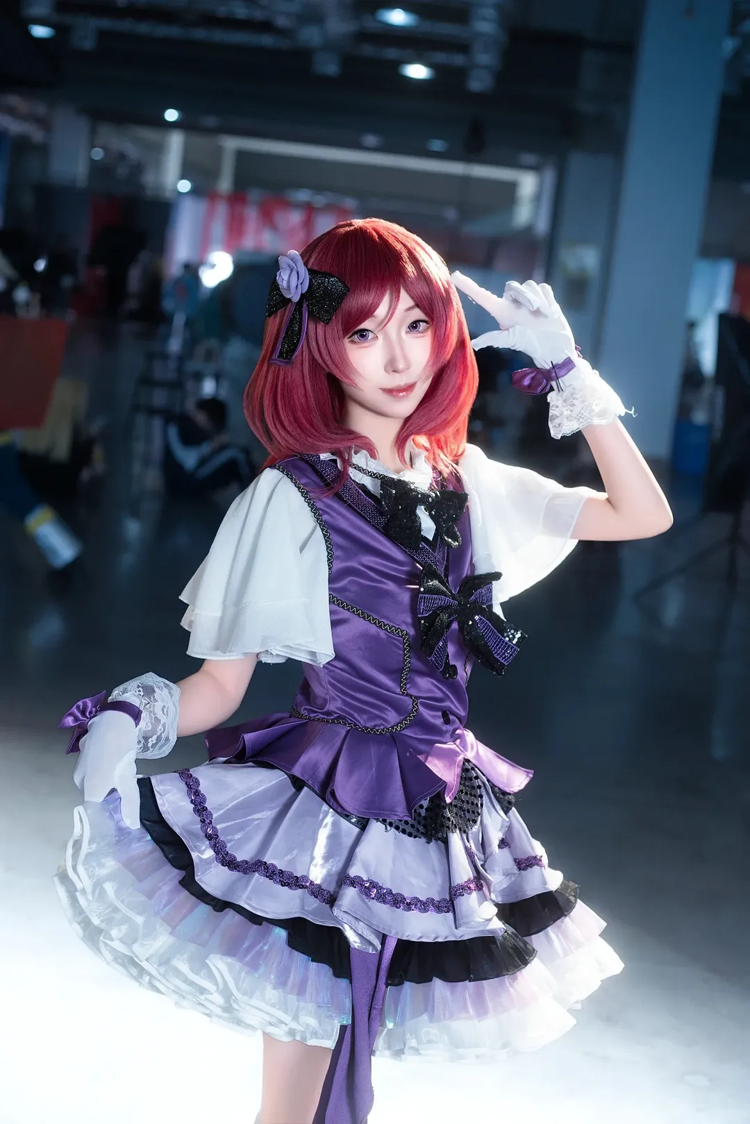 cosplay, 漫展场照, LoveLive!, 西木野真姬cos, 红发紫裙 - 第1张