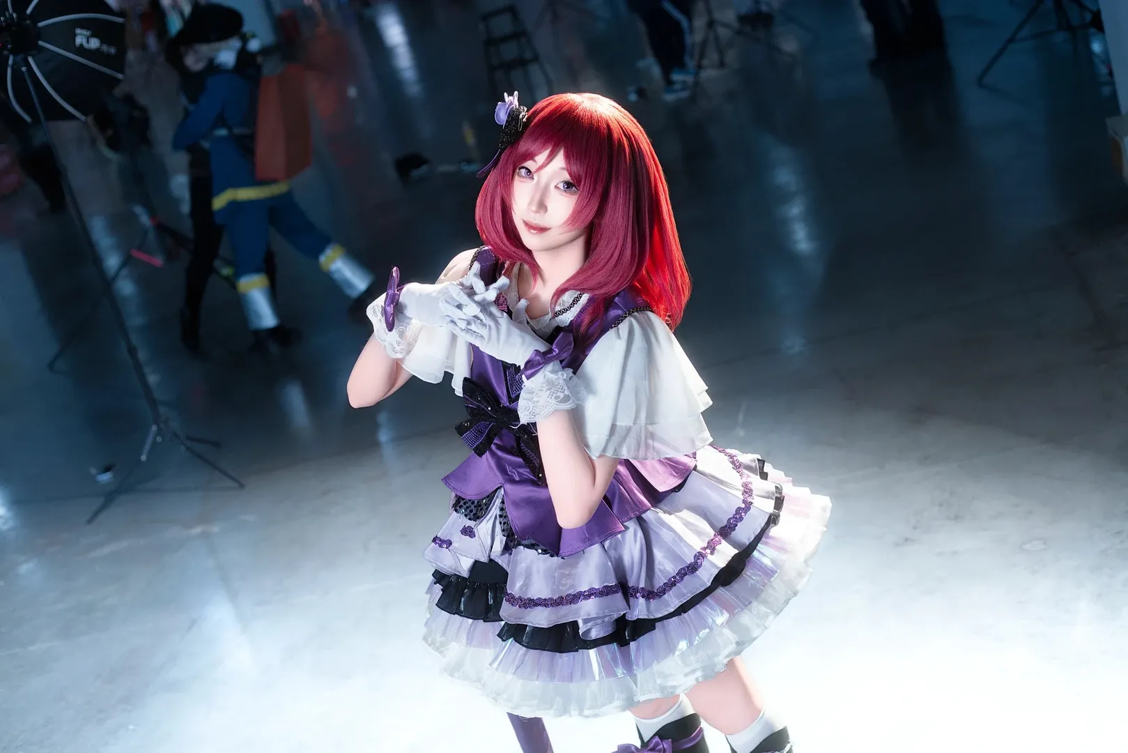 cosplay, 漫展场照, LoveLive!, 西木野真姬cos, 红发紫裙 - 第2张