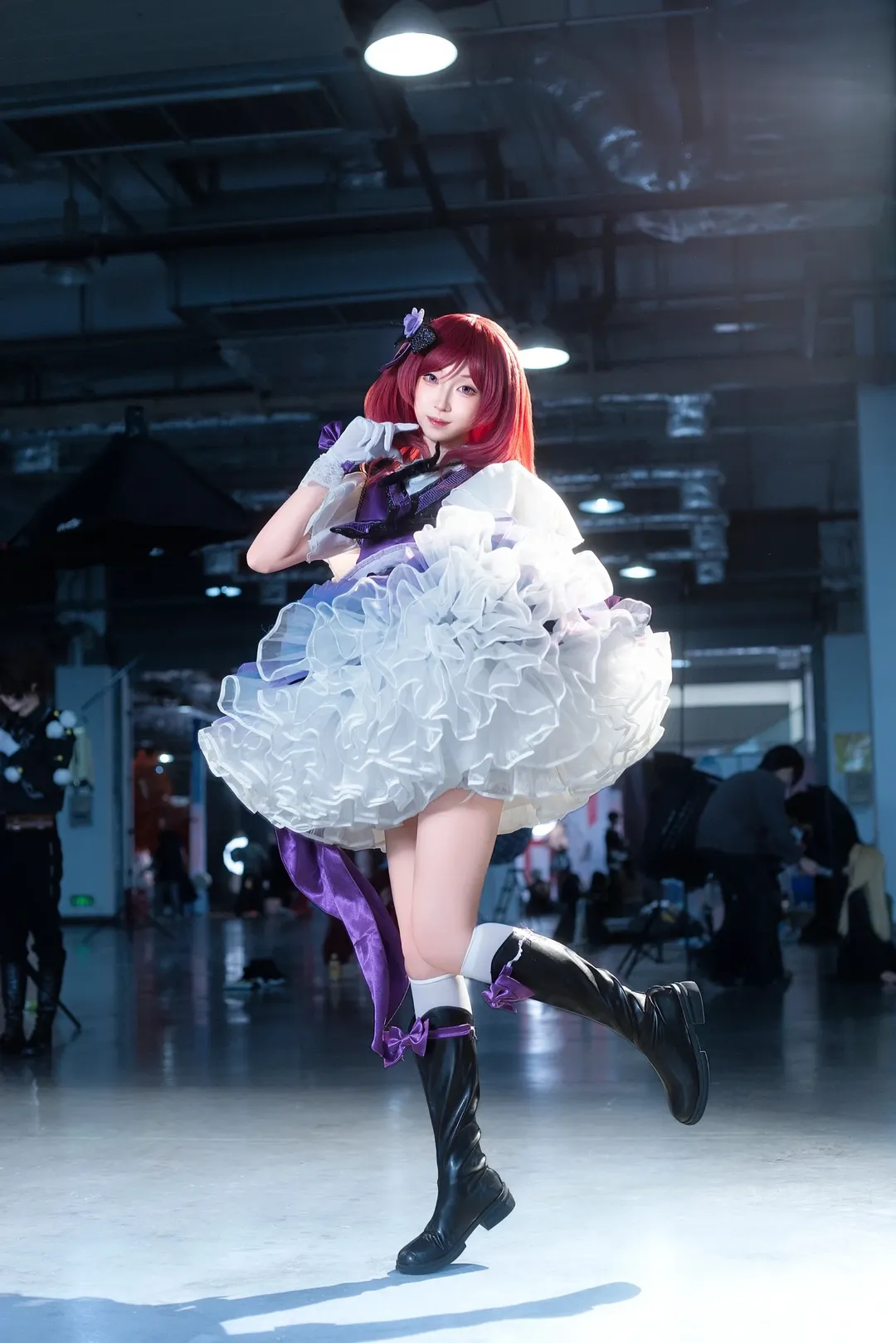 cosplay, 漫展场照, LoveLive!, 西木野真姬cos, 红发紫裙