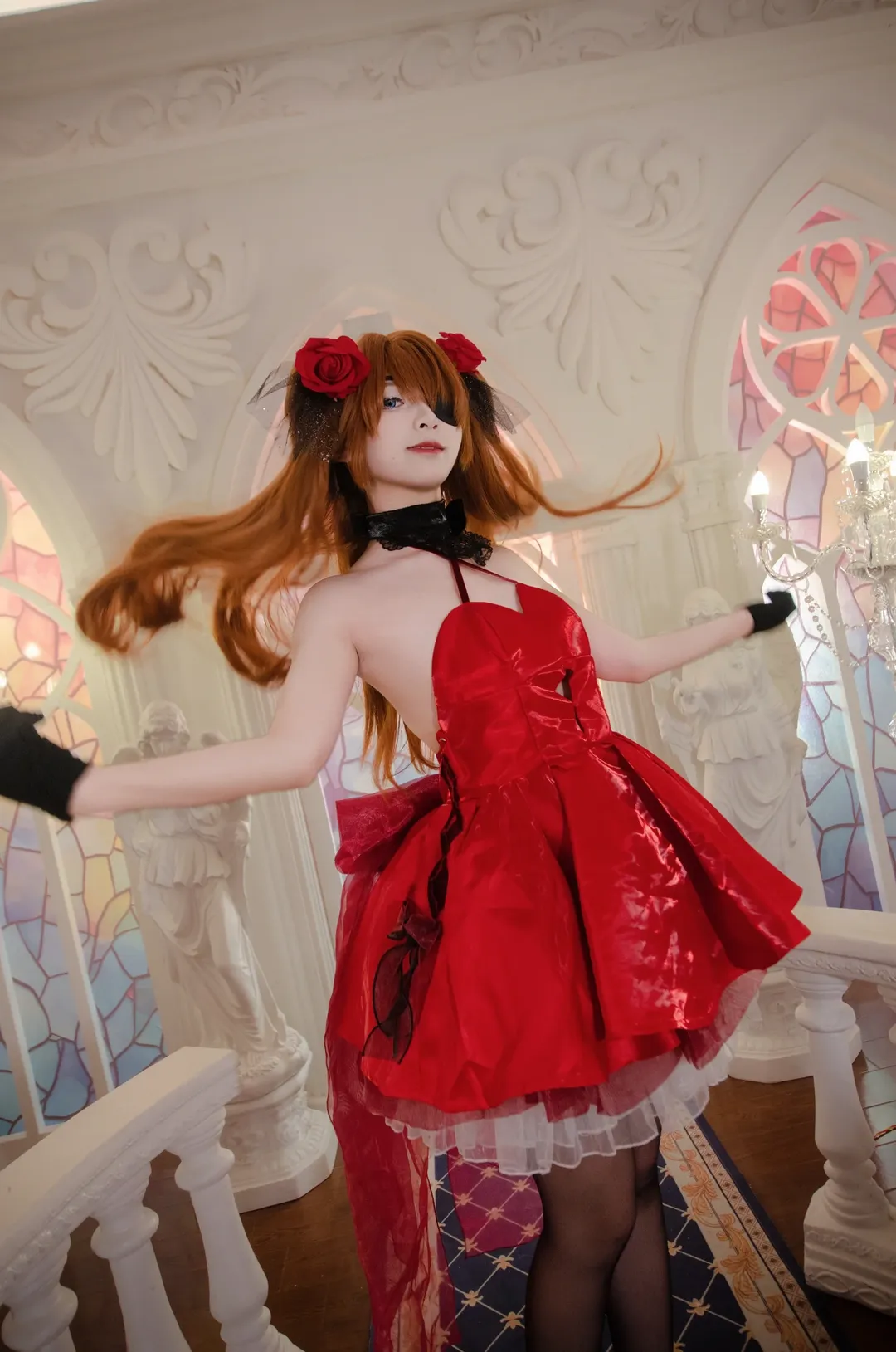 二次元コスプレ, アスカコスプレ, 新世紀エヴァンゲリオン, 黒ストッキング, 重慶コスプレ - 1枚目