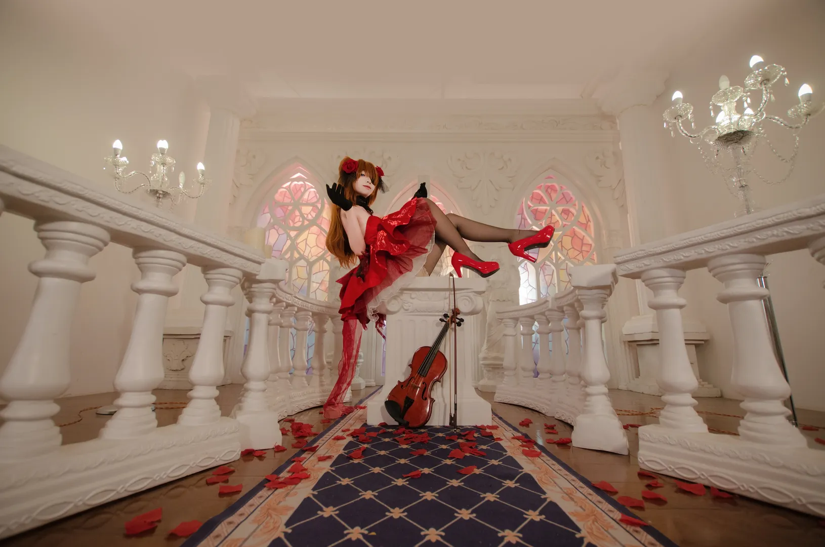 二次元cosplay, 明日香cos, 新世纪福音战士, 黑丝, 重庆cos