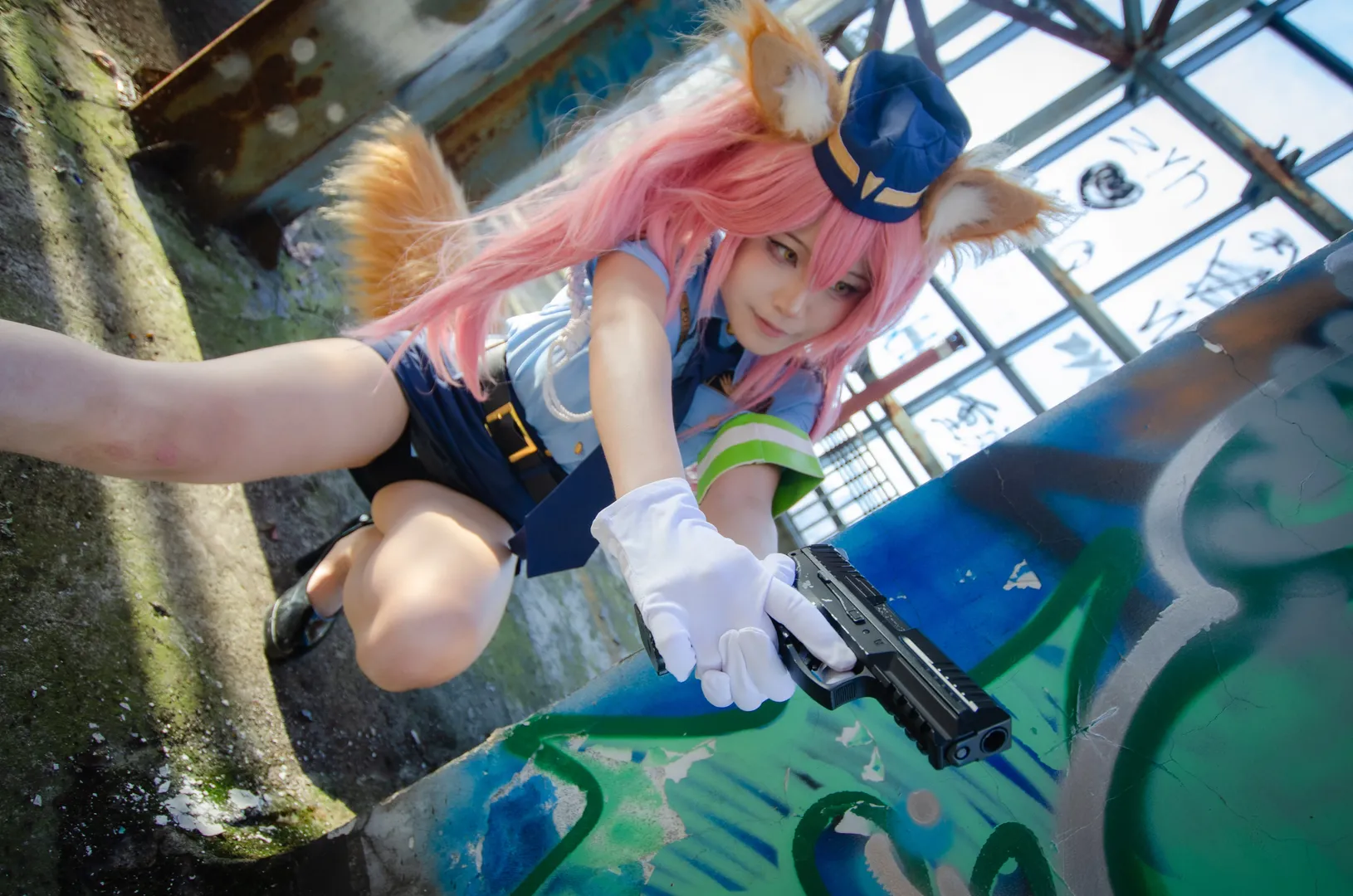 FGO, 重庆cos, 玉藻前cos, 赛博女警, 废墟约拍 - 第4张