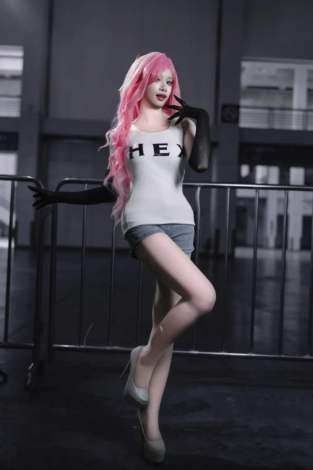 cosplay, 粉色假发, 一人之下, 白色丝袜, 夏禾cos - 第3张