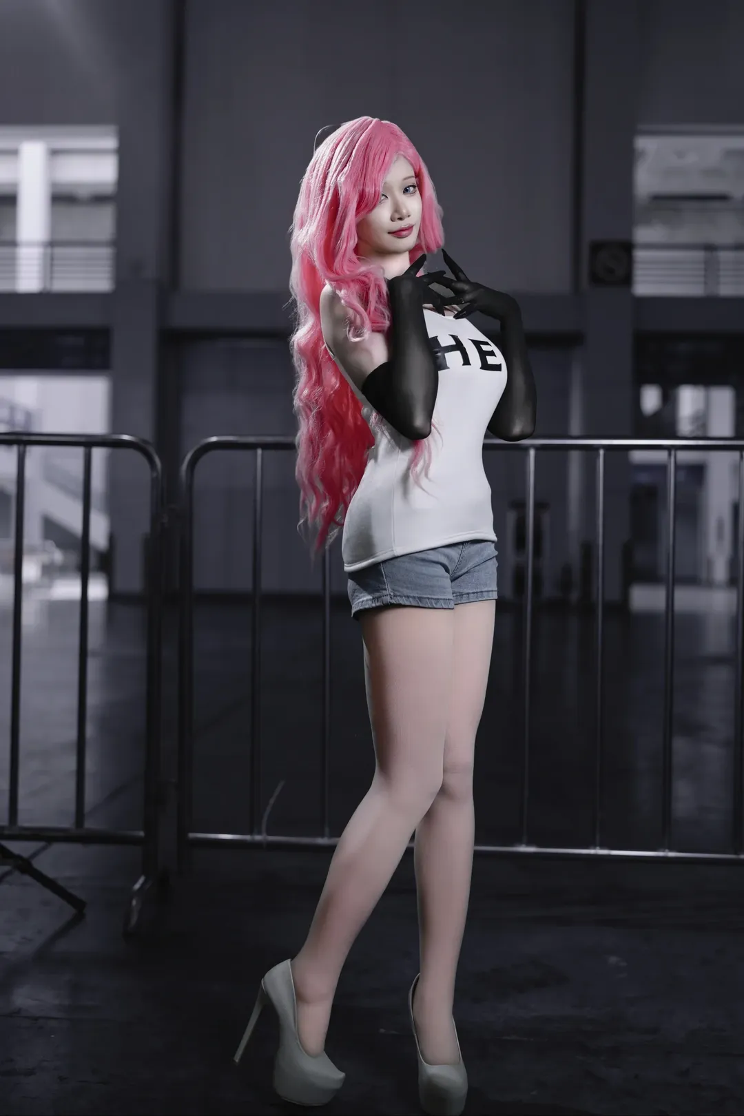 cosplay, 粉色假发, 一人之下, 白色丝袜, 夏禾cos - 第8张